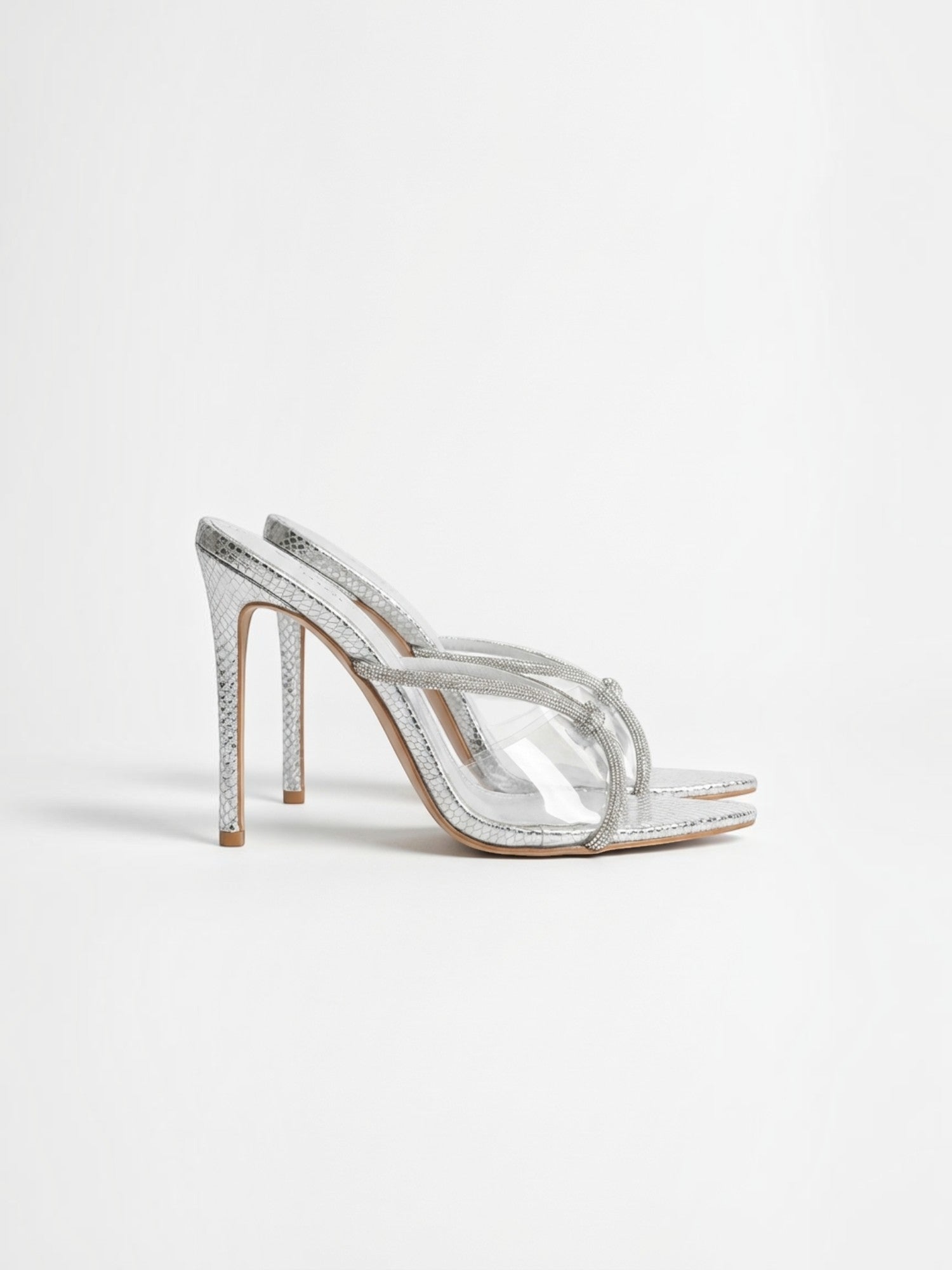 Venettia High Heel Mules mit Strassriemchen