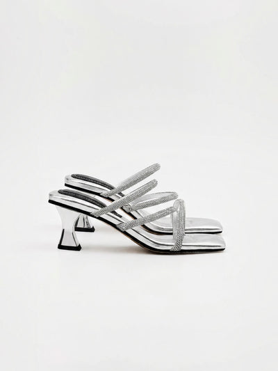 Lareina High Heel Sandaletten mit Strassriemchen