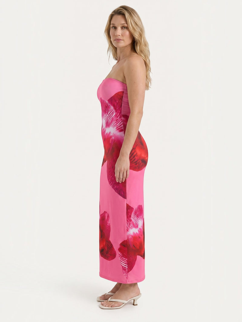 Dena Maxikleid Bandeau mit Blumenprint