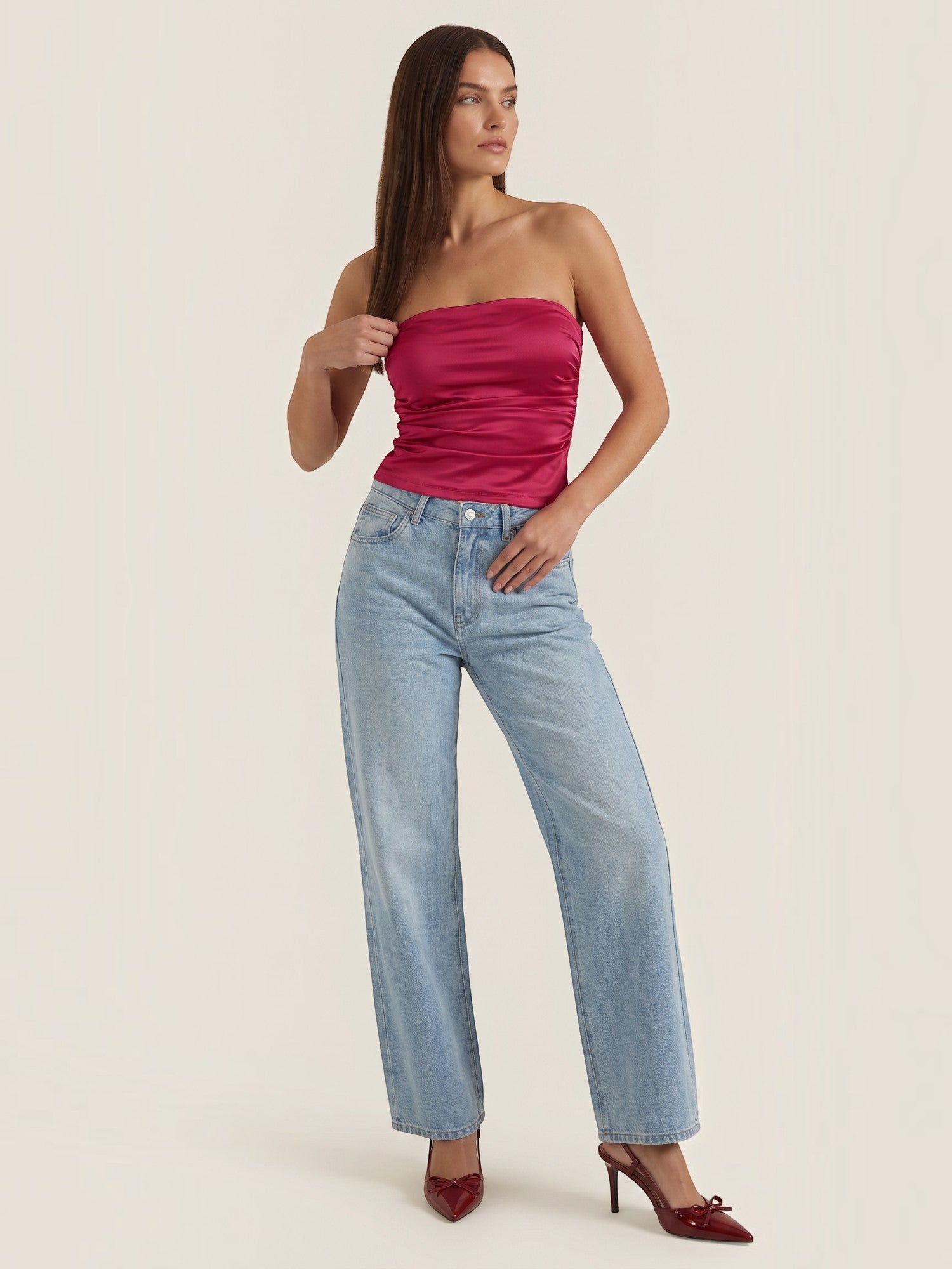 Guinevere Bandeau Top mit Raffung