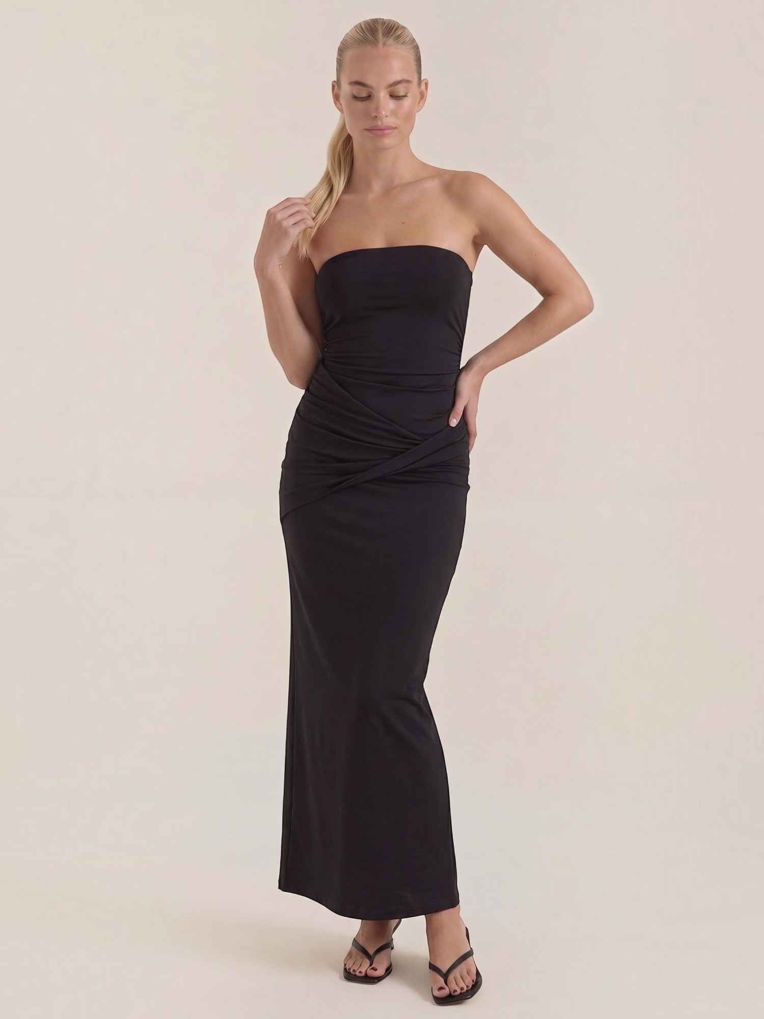 Quinn Maxikleid Bandeau mit Wickeloptik