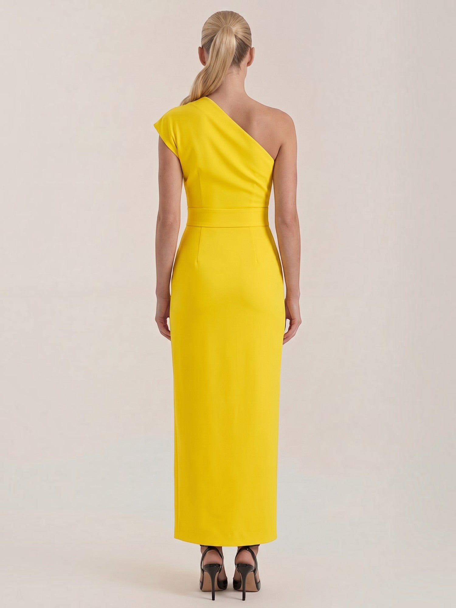 Fern Maxi Abendkleid One Shoulder mit Beinschlitz
