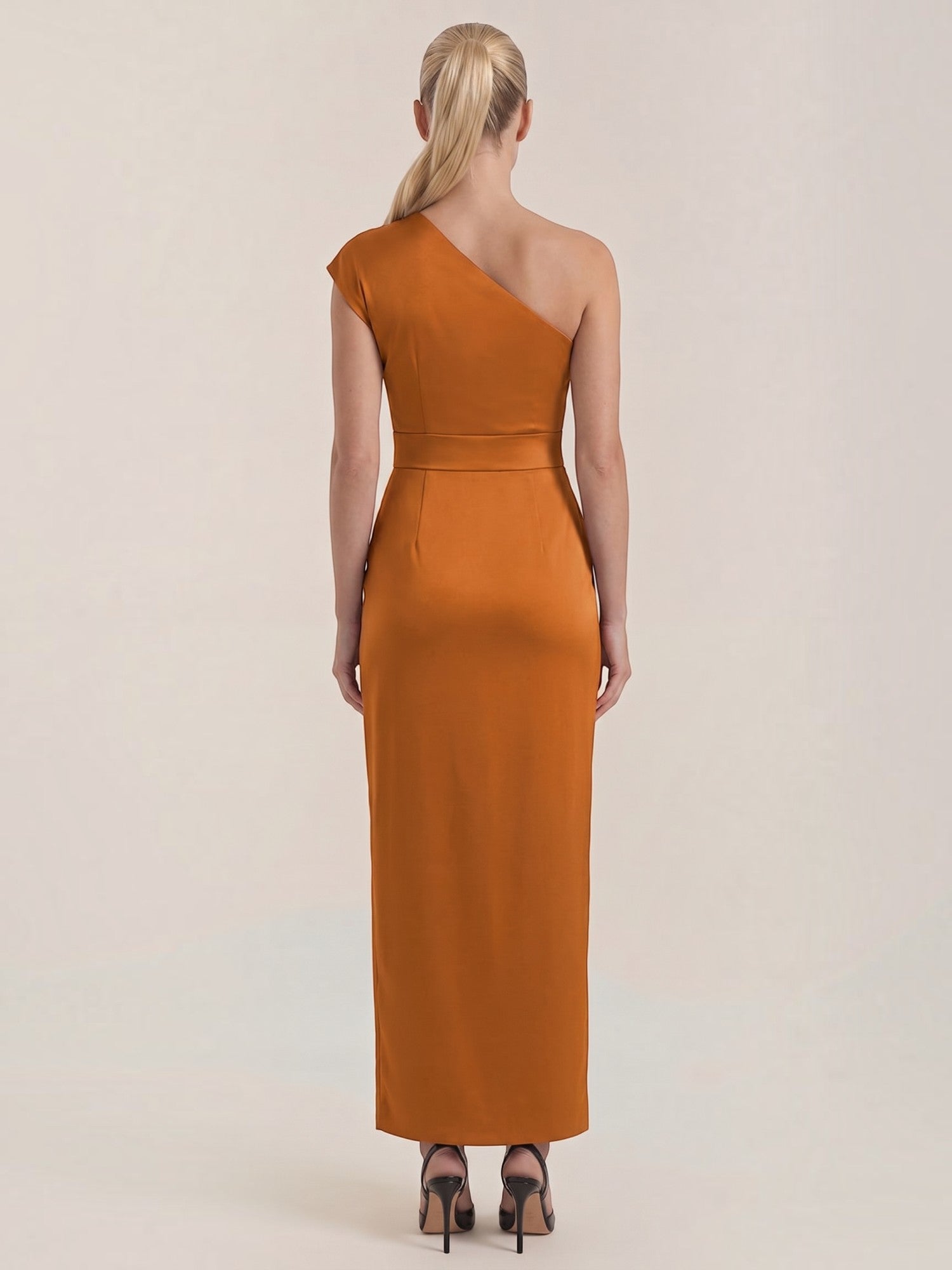 Fern Maxi Abendkleid One Shoulder mit Beinschlitz