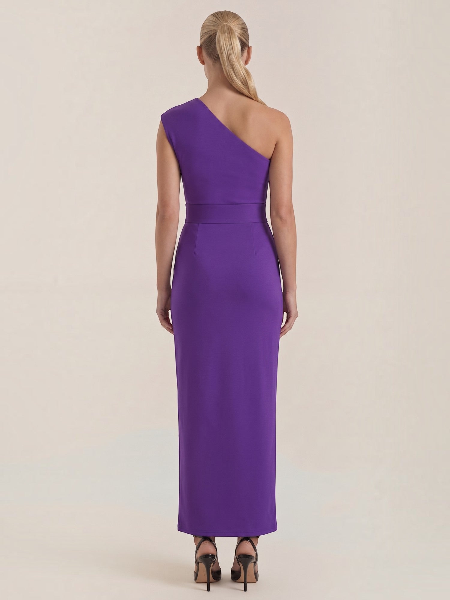 Fern Maxi Abendkleid One Shoulder mit Beinschlitz