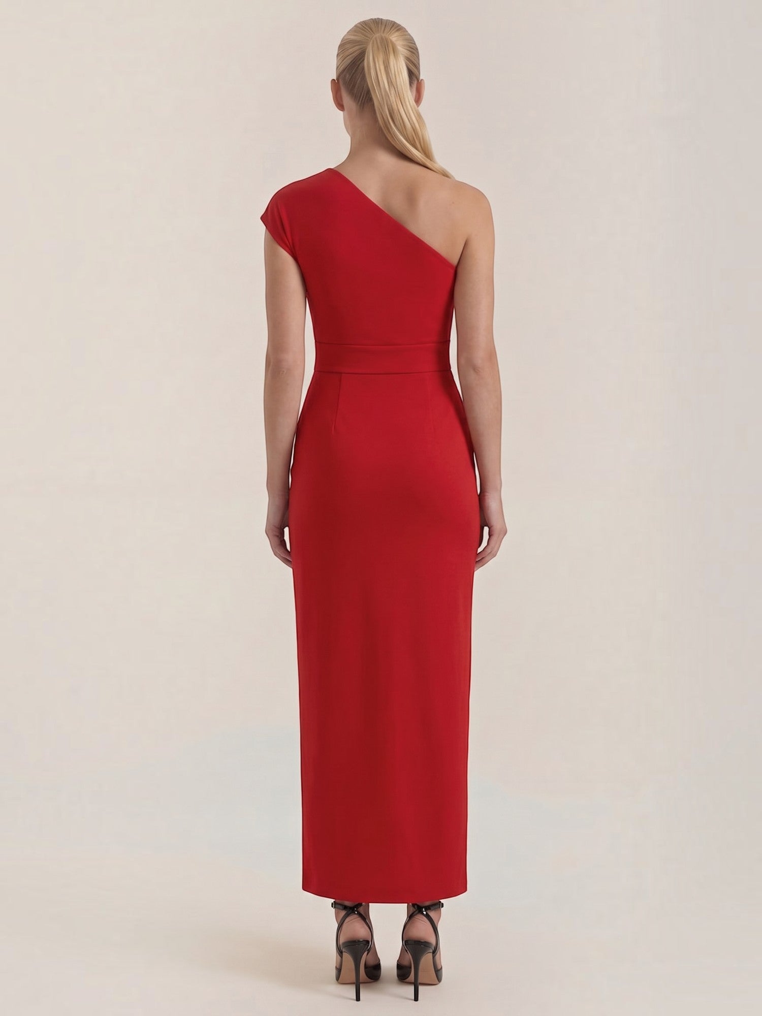 Fern Maxi Abendkleid One Shoulder mit Beinschlitz
