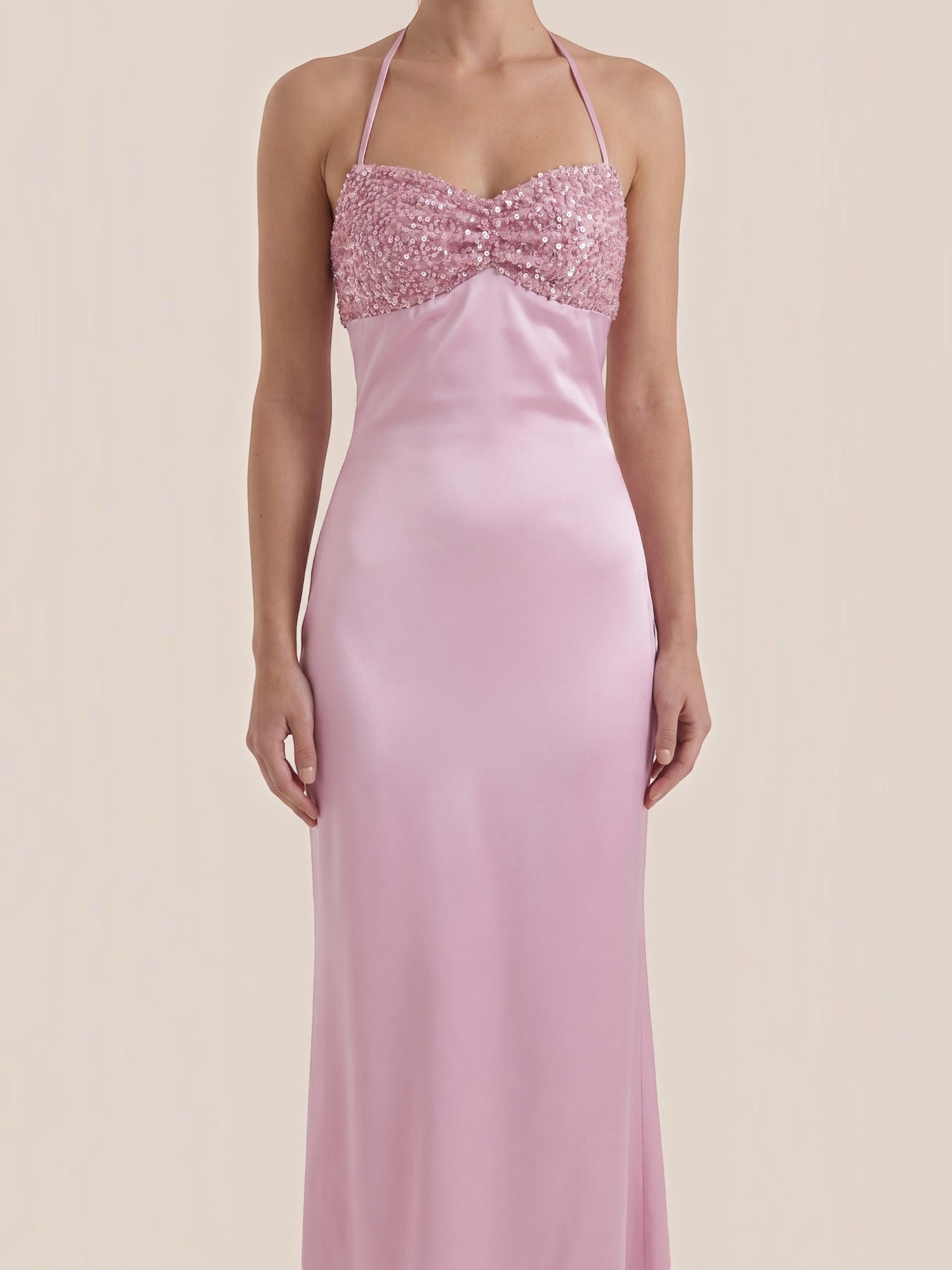 Sierra Maxi Abendkleid Neckholder mit Paillettenoberteil