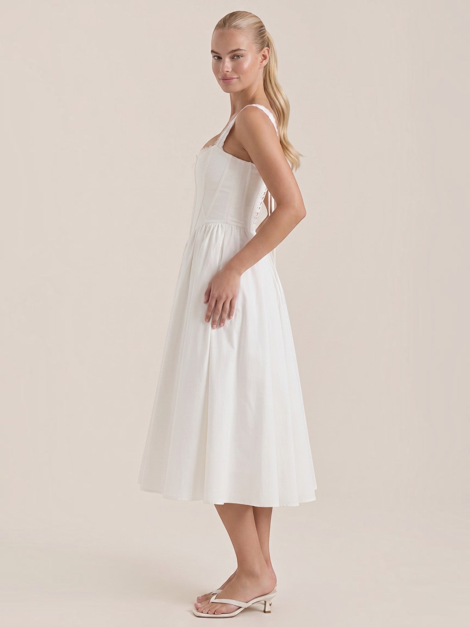 Kenya Midikleid mit Korsettoberteil und Spitzendetail