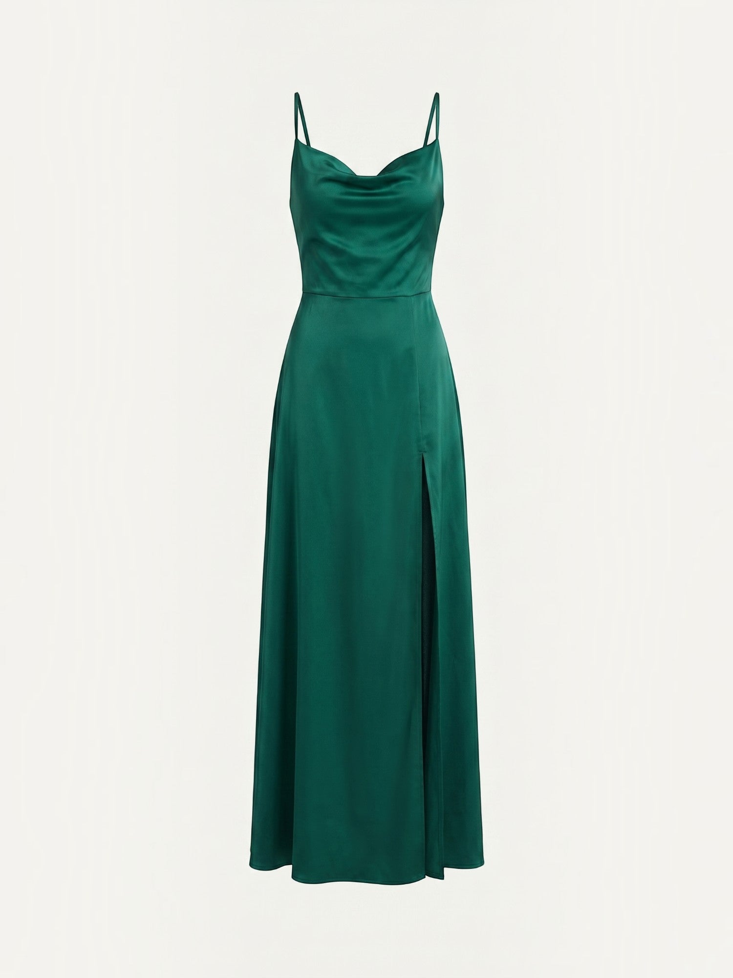 Indie Satin-Midikleid mit Wasserfallausschnitt