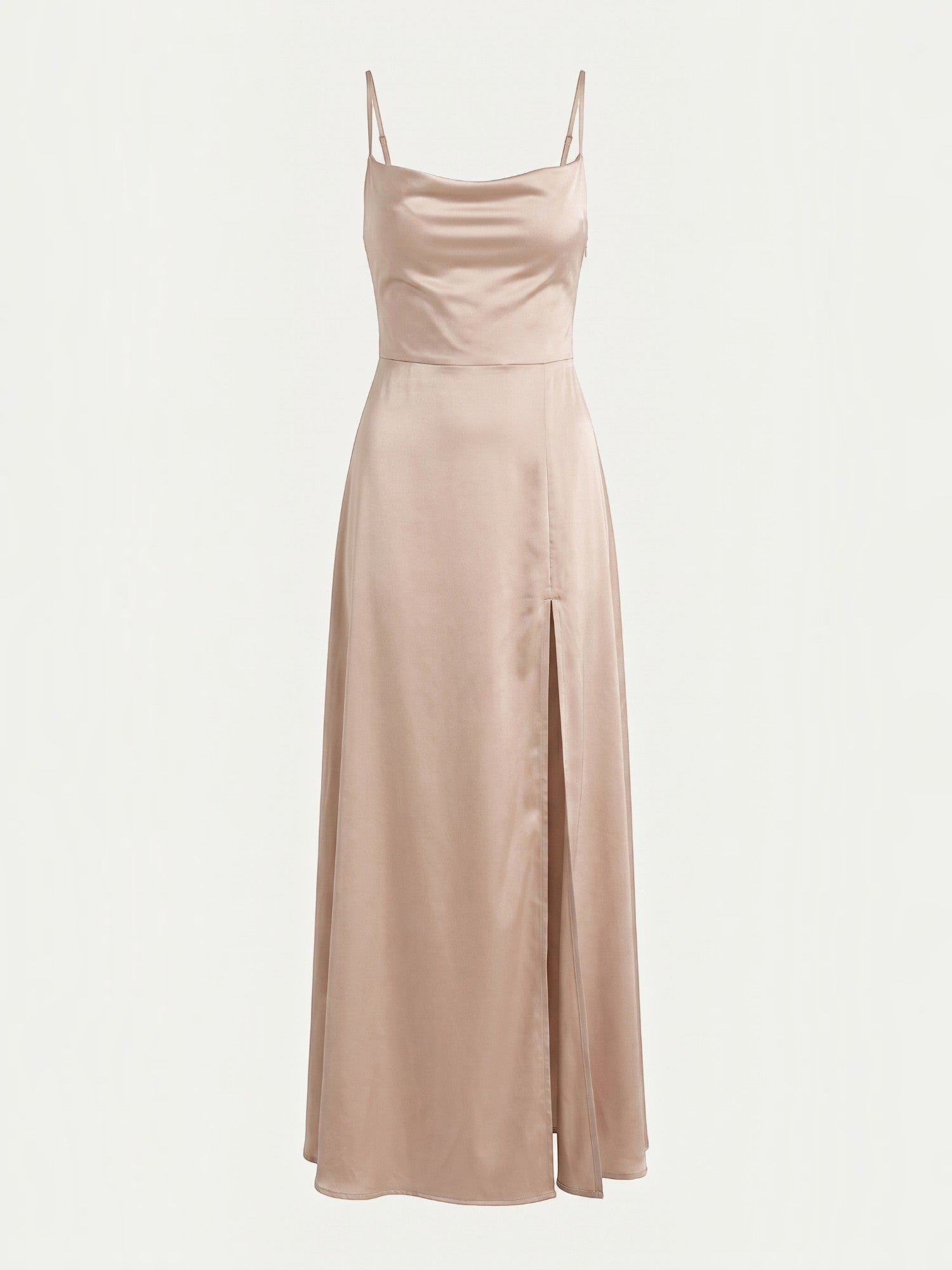 Indie Satin-Midikleid mit Wasserfallausschnitt