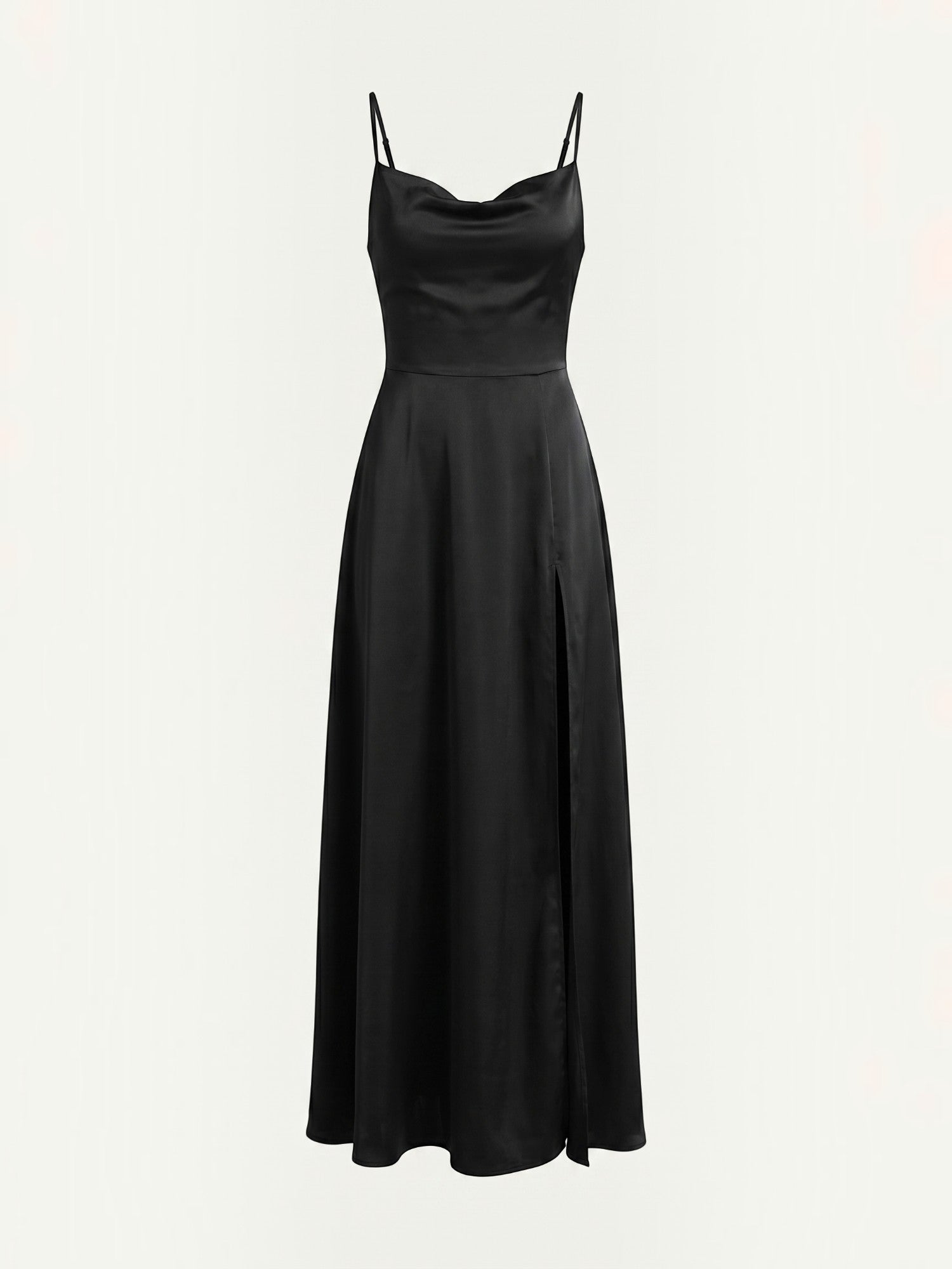 Indie Satin-Midikleid mit Wasserfallausschnitt