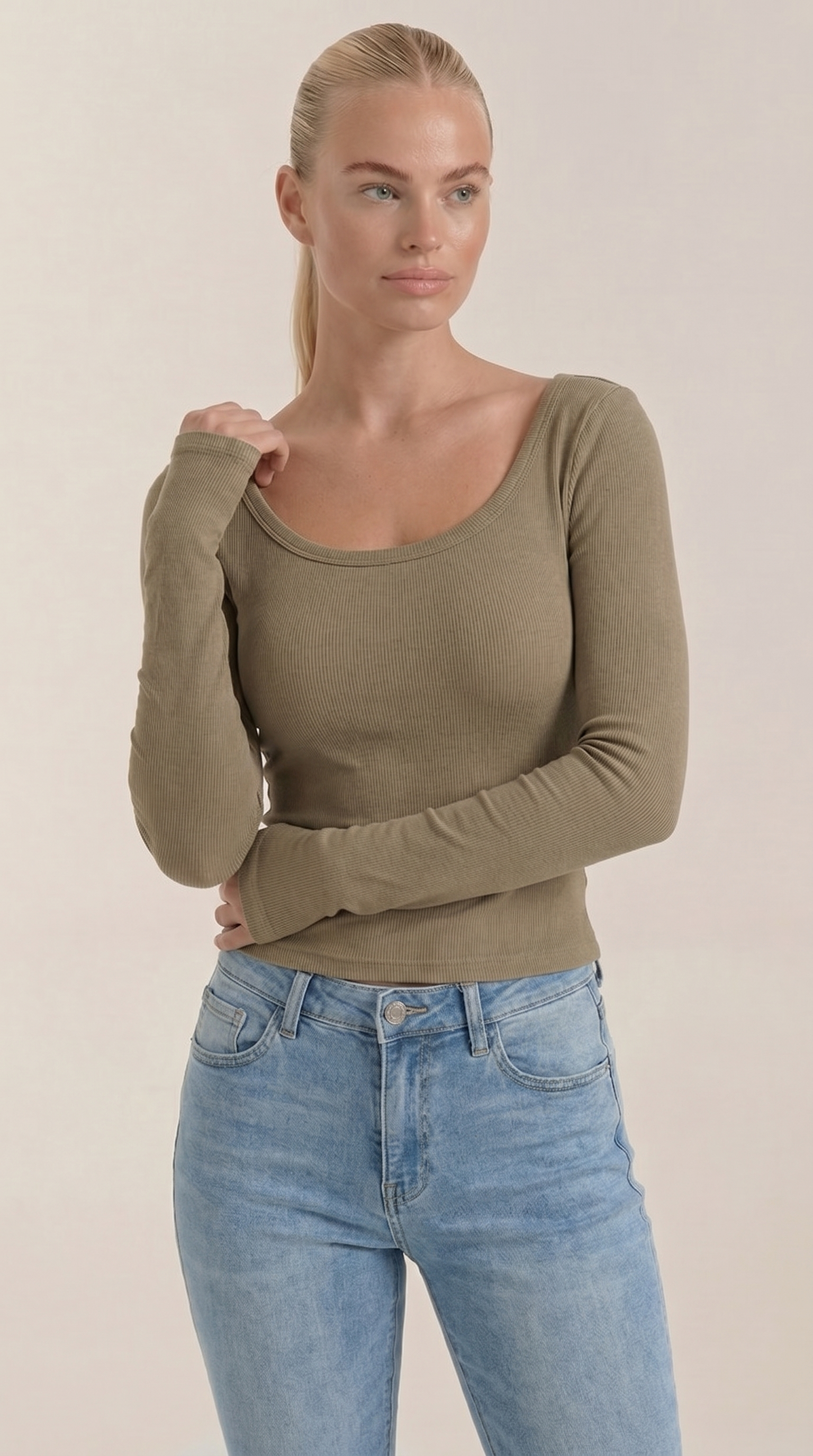 Marian Langarm-Top mit Scoop-Neck
