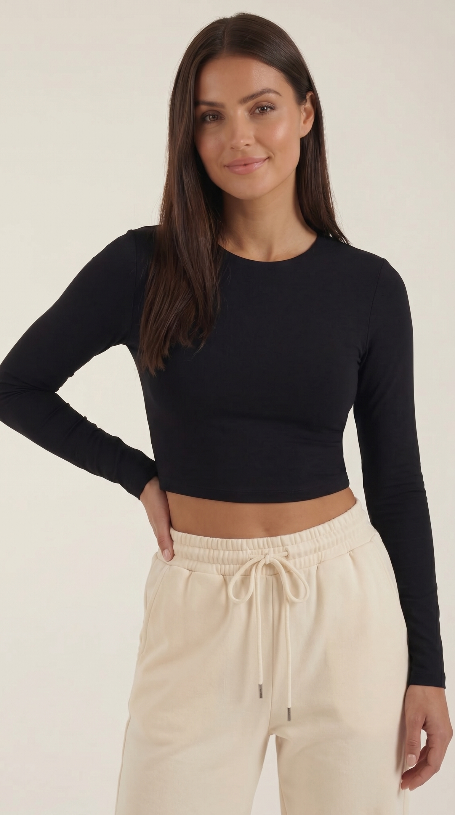 Karen Langarm-Crop-Top