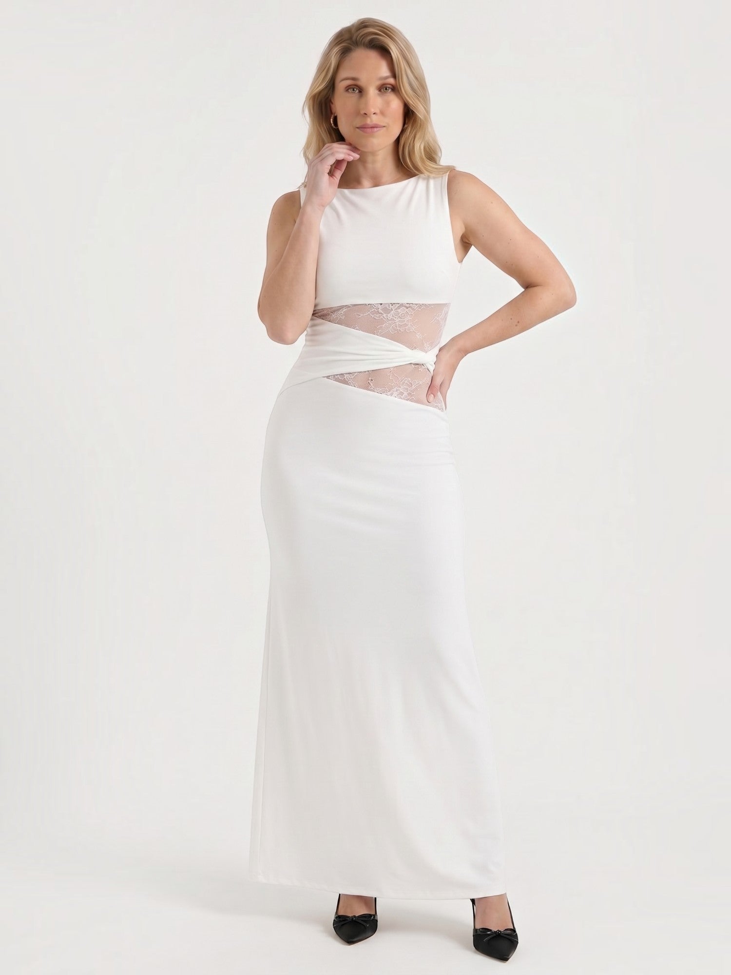 Riley Maxikleid mit Spitzeneinsatz an der Taille
