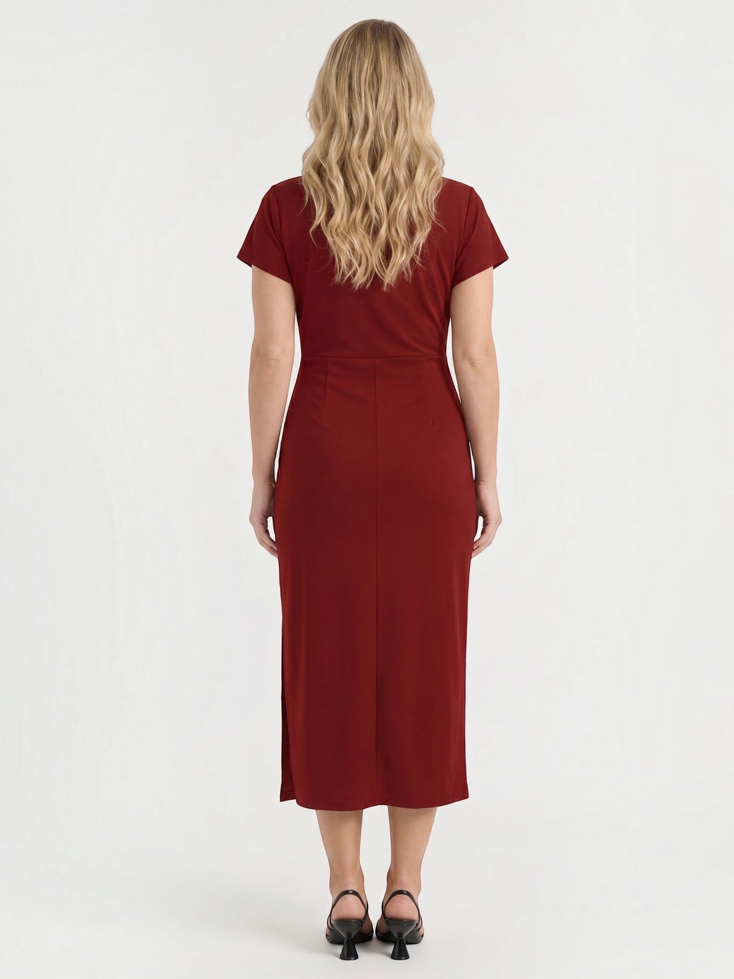 Raina Wickel-Midikleid mit V-Ausschnitt