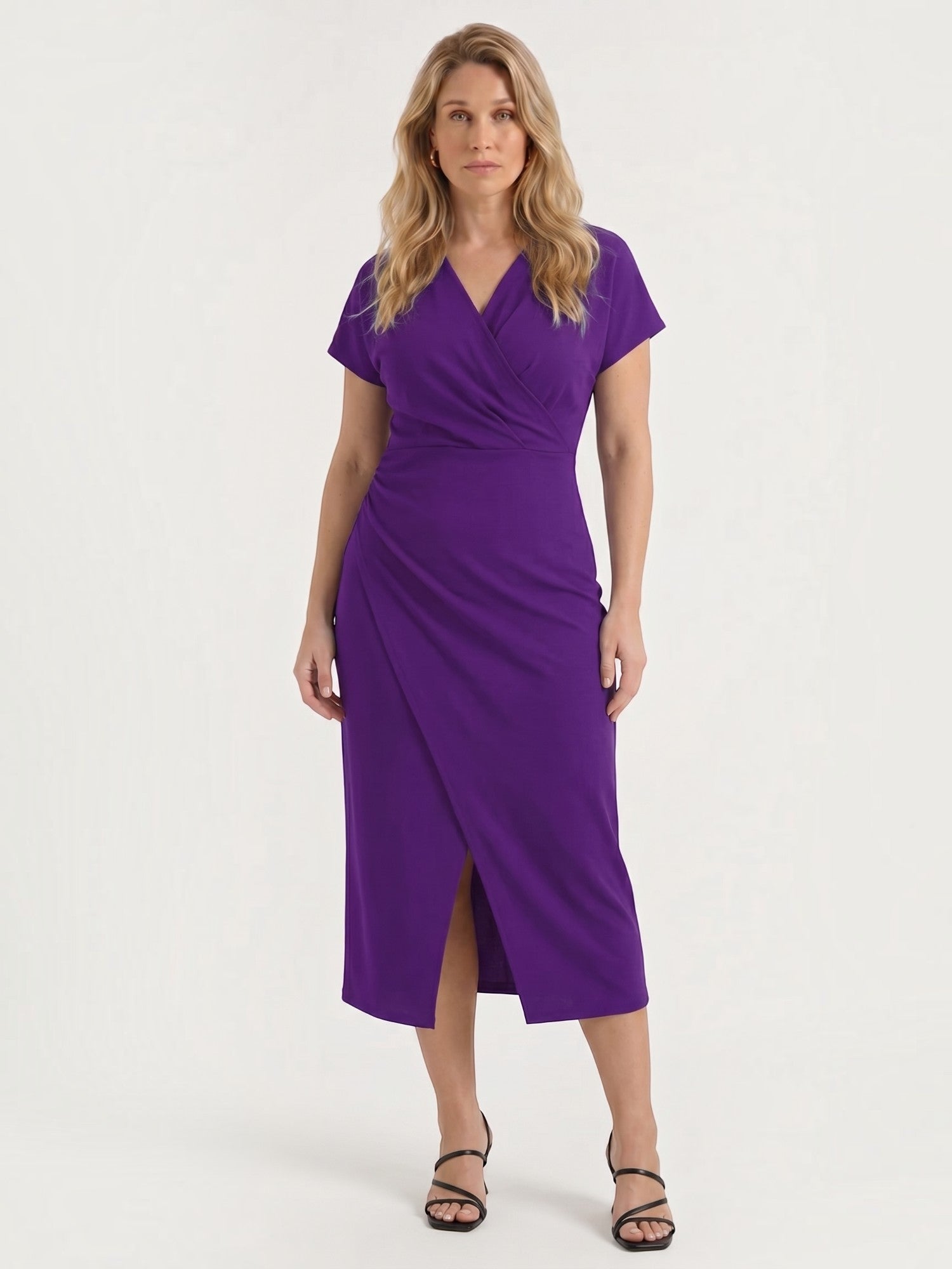 Raina Wickel-Midikleid mit V-Ausschnitt