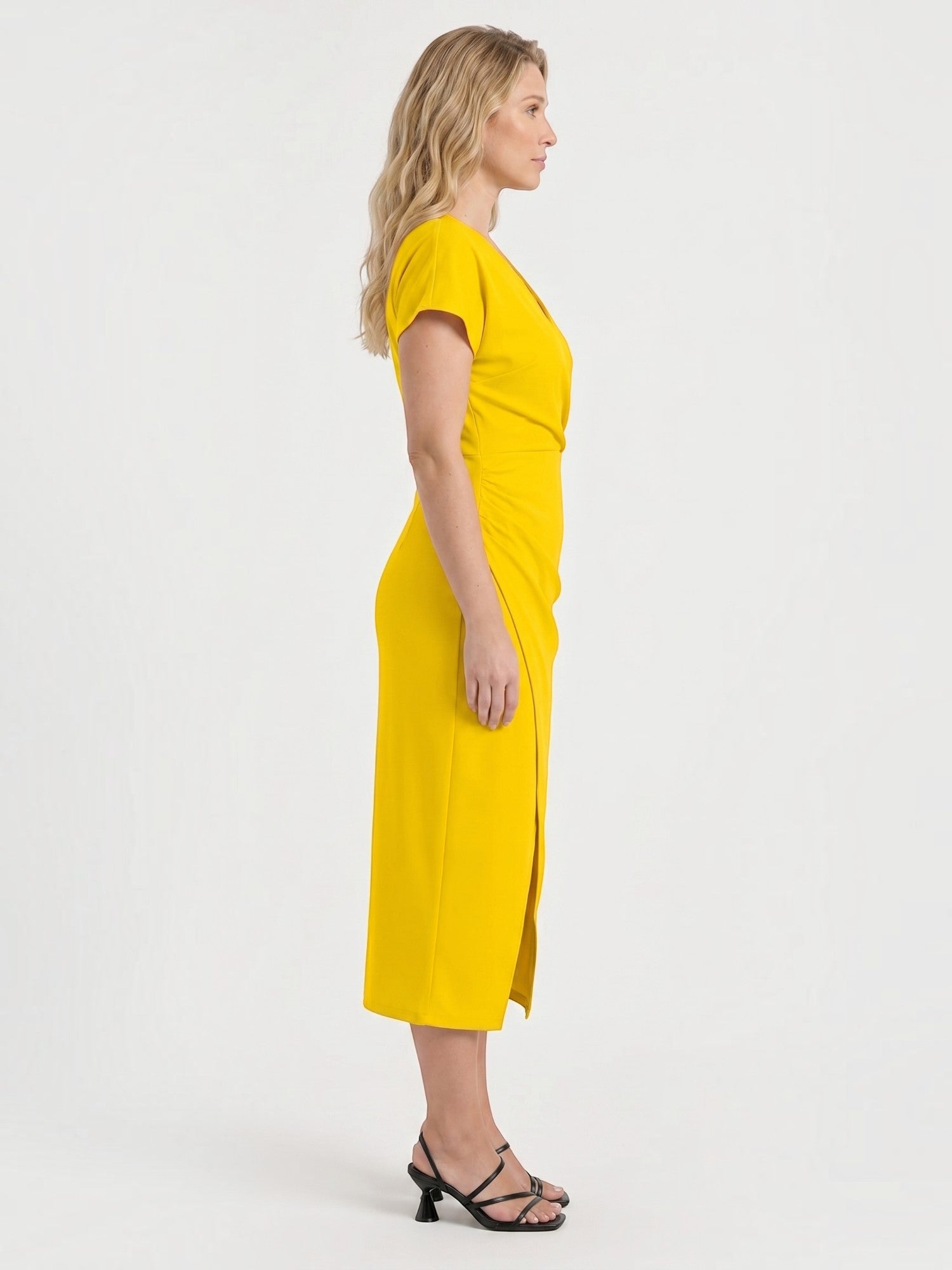 Raina Wickel-Midikleid mit V-Ausschnitt