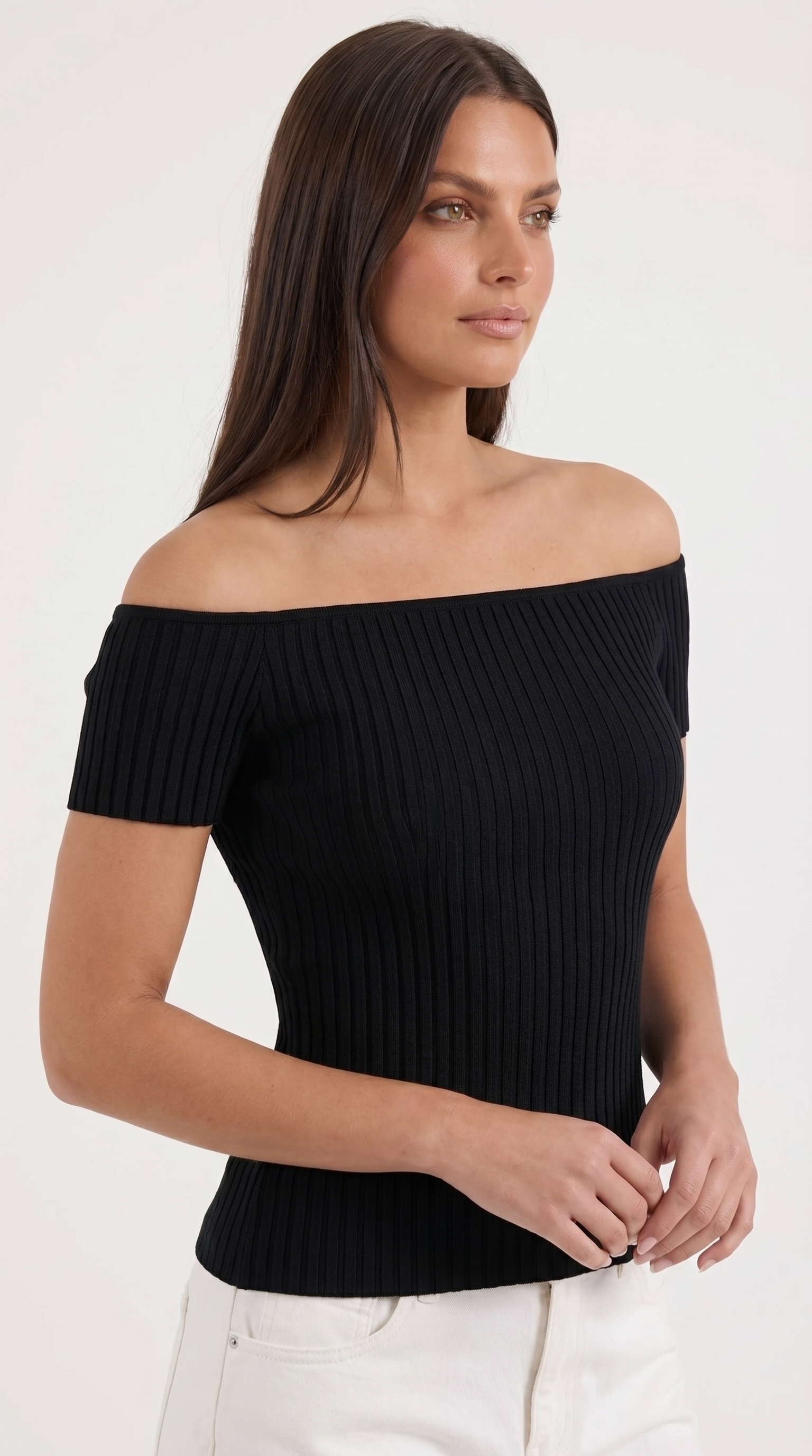 Isabel geripptes Crop Top
