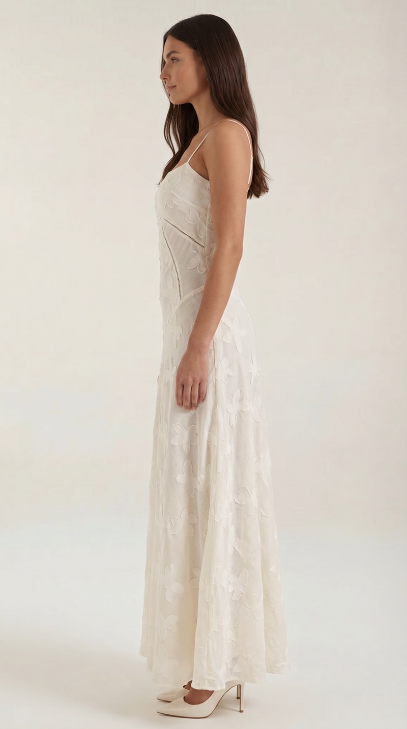 Arabelle Maxikleid mit Jacquard-Stoff