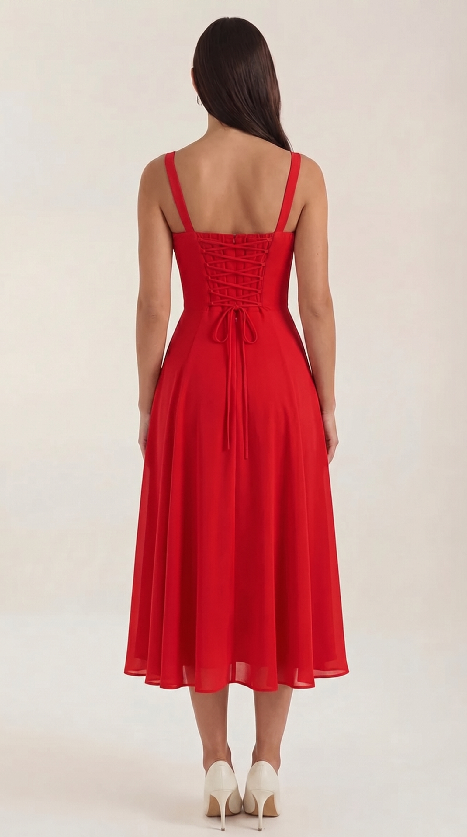 Jade Midikleid mit Schnürung