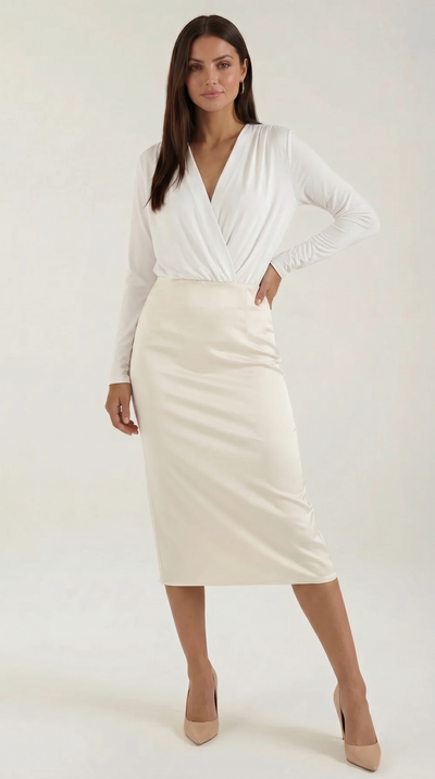 Joanne top mit drapiertem Wickelausschnitt