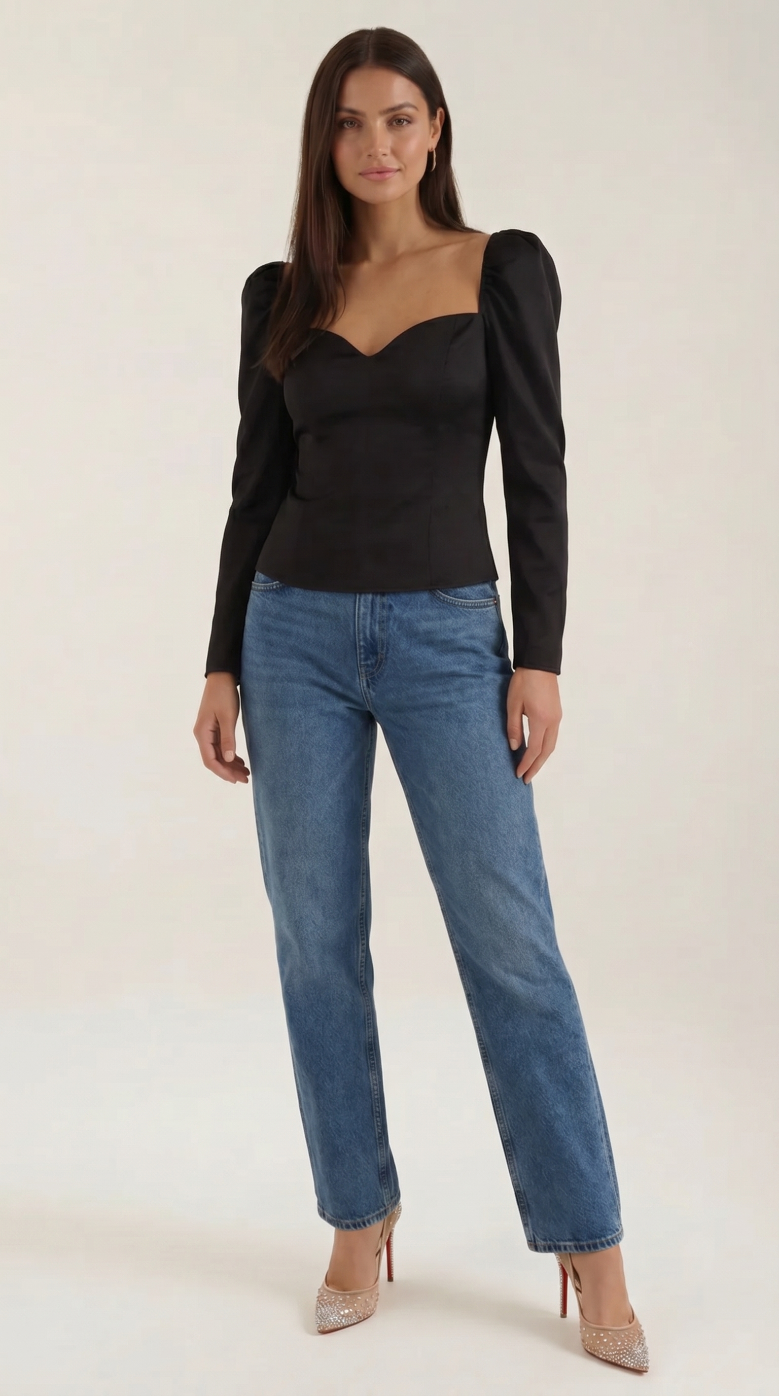 Xenia Top mit Puffärmeln