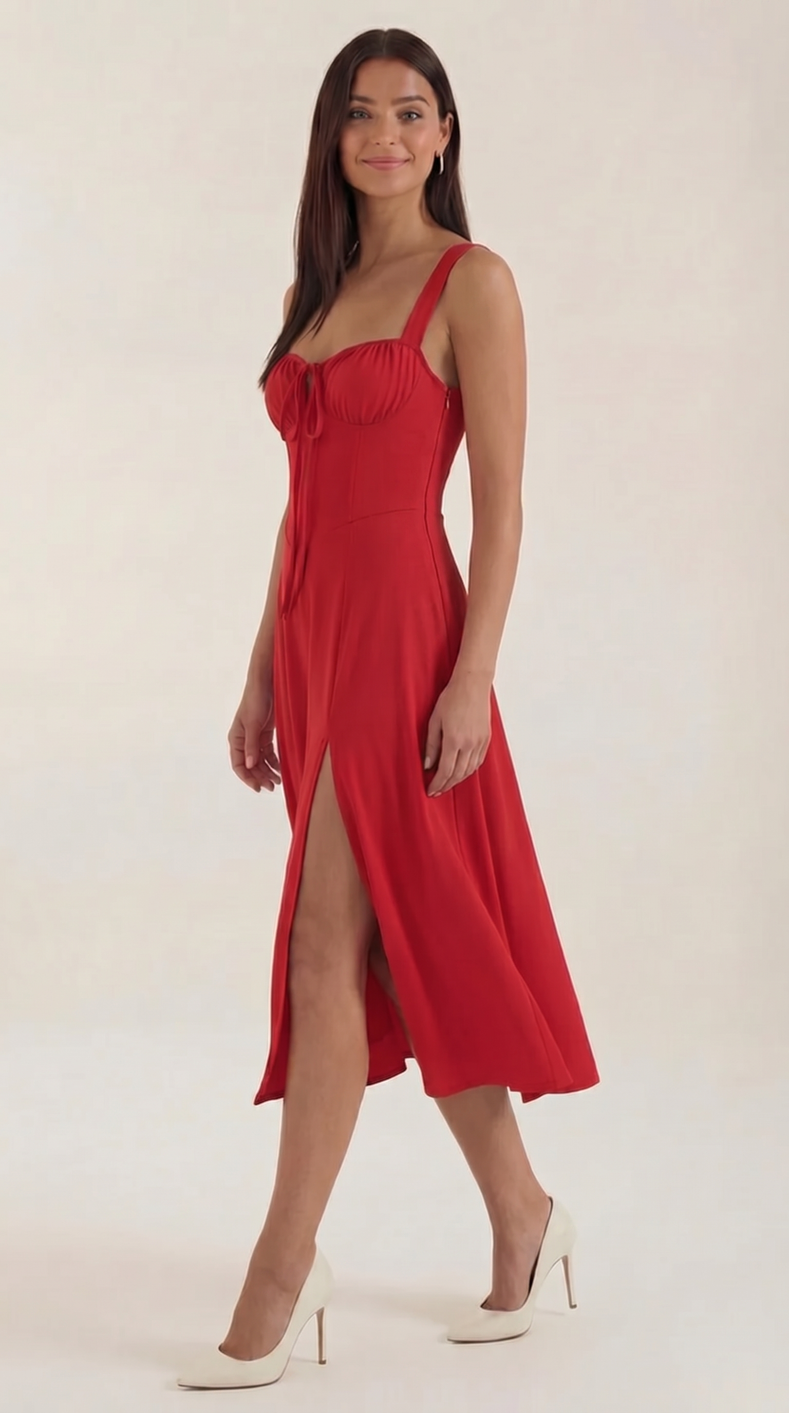 Jade Midikleid mit Schnürung