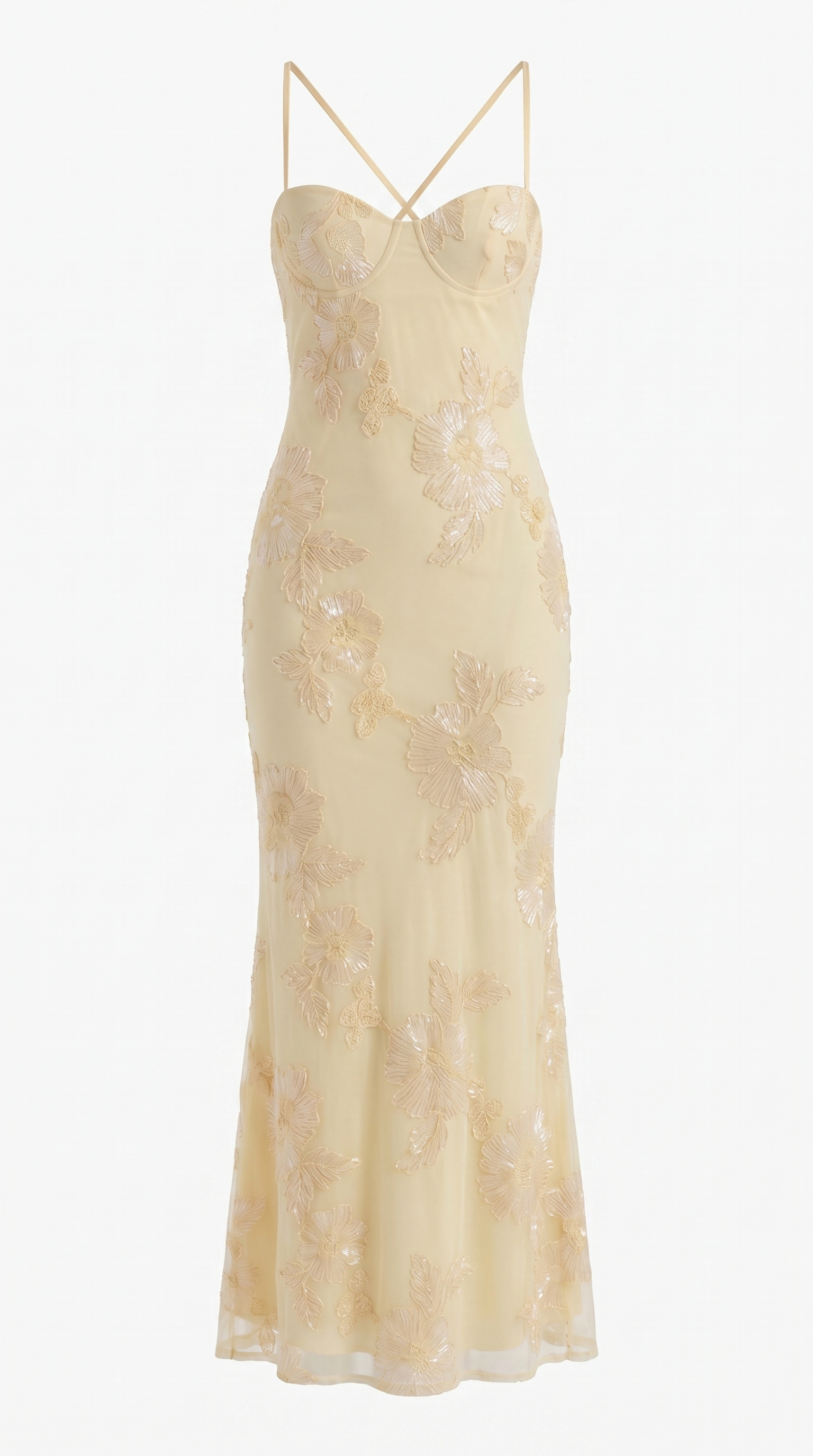 Chantal Korsett Maxi-Abendkleid mit Blumenmuster