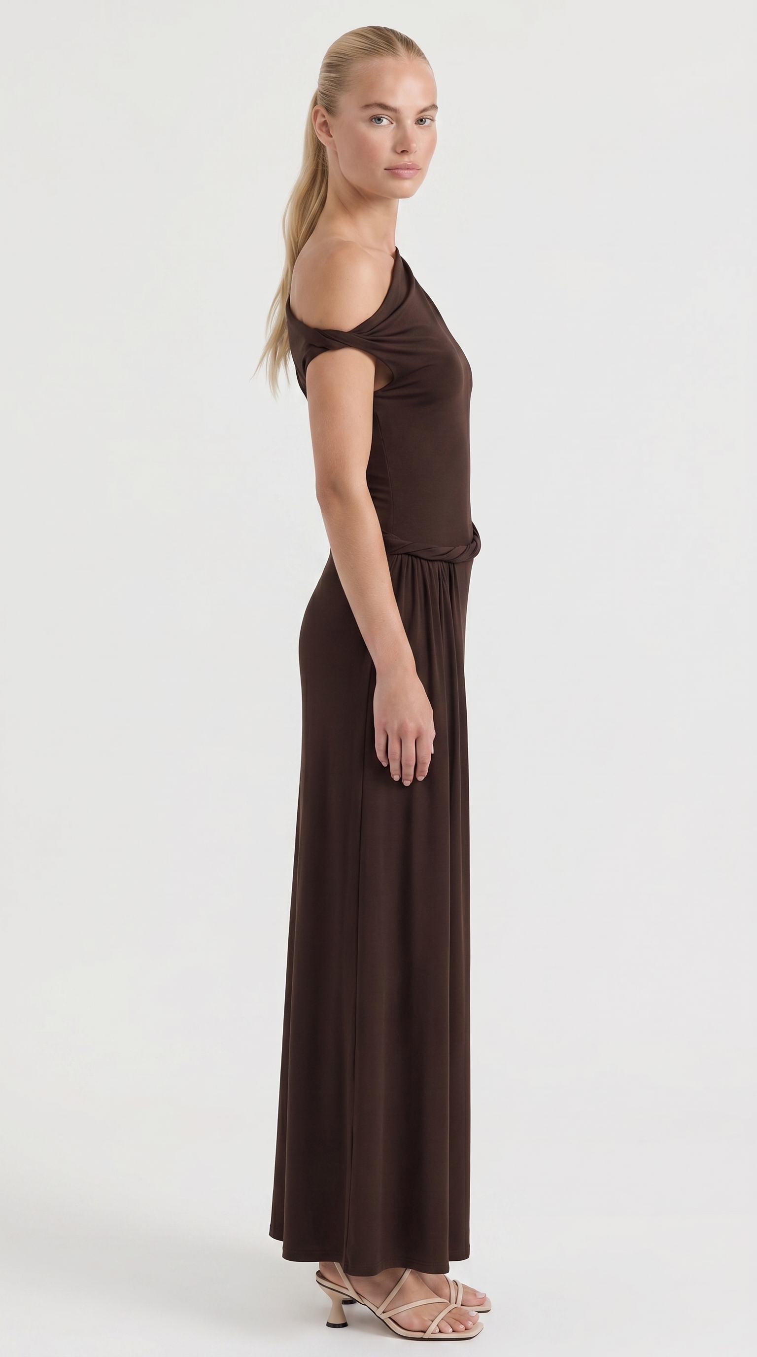 Enid Maxikleid mit One-Shoulder-Träger