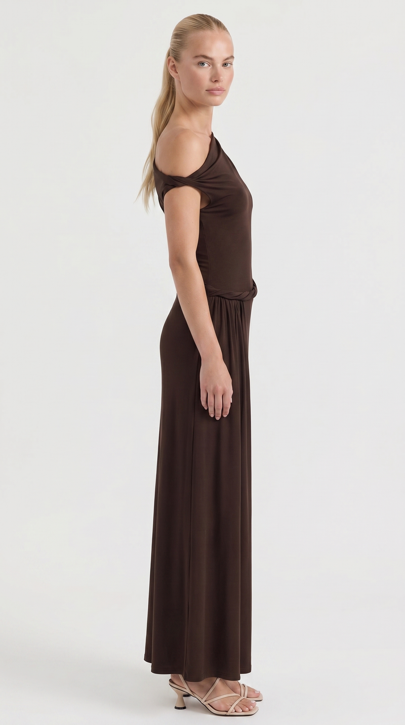 Enid Maxikleid mit One-Shoulder-Träger