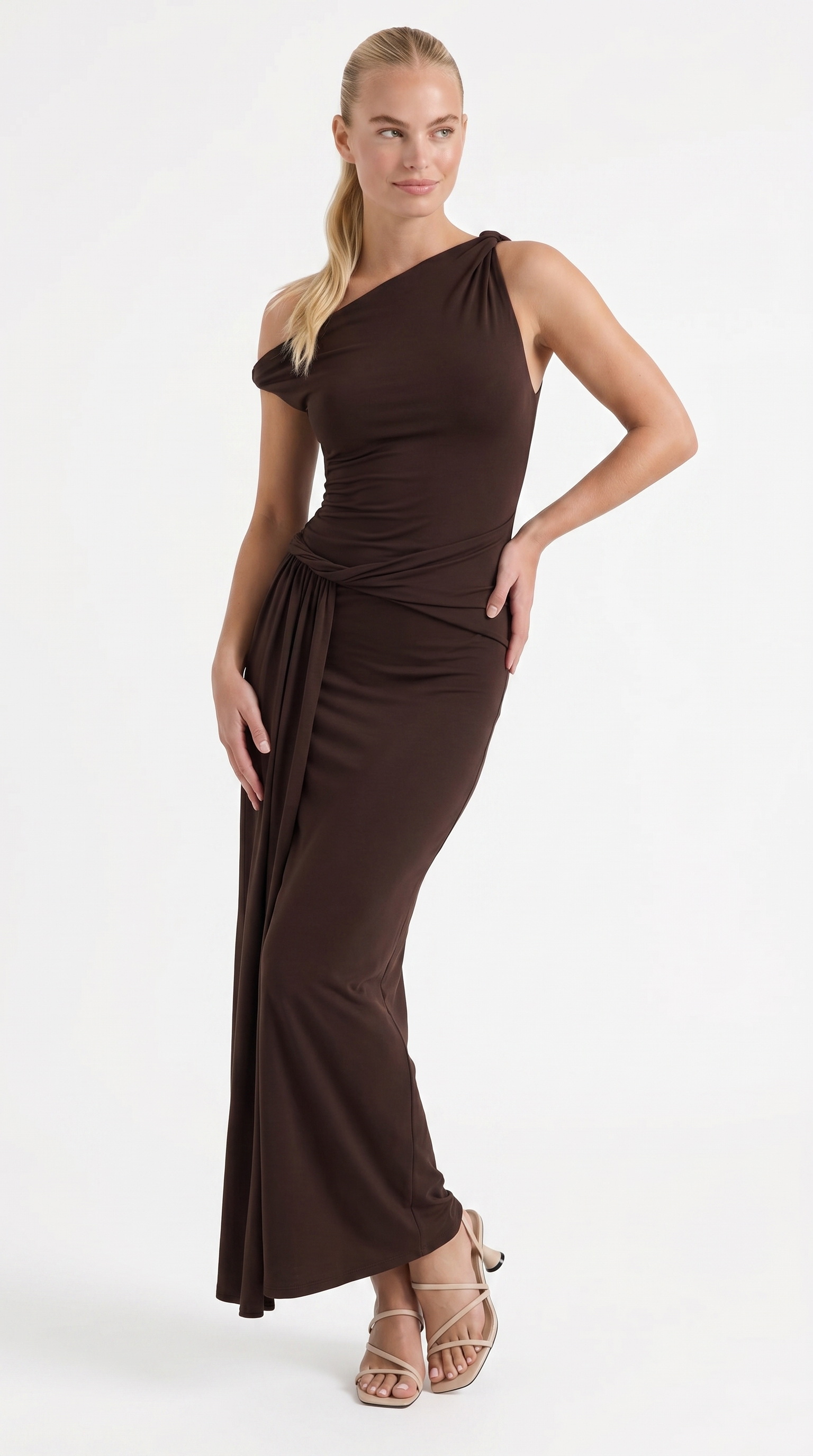 Enid Maxikleid mit One-Shoulder-Träger