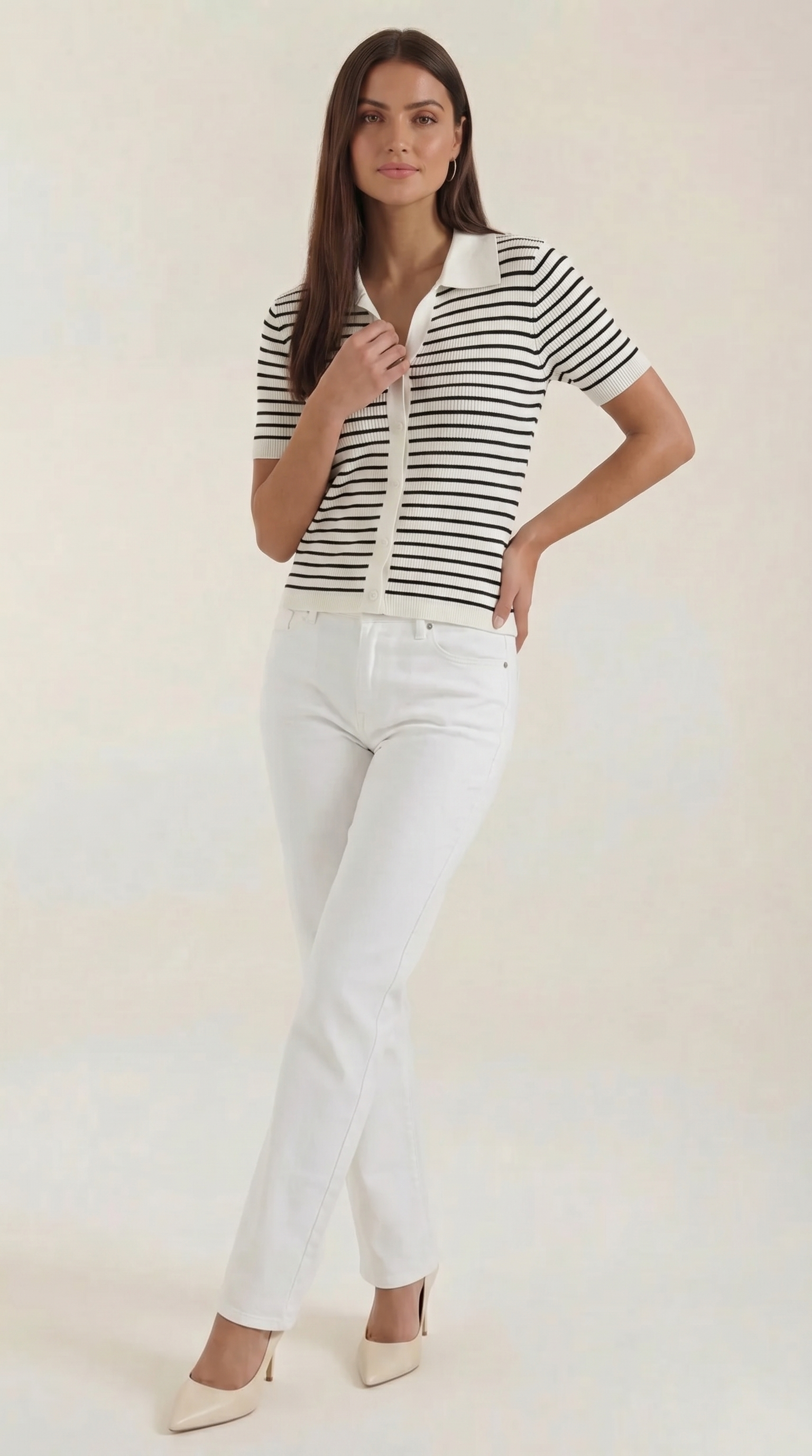 Edith Gestreiftes Polo-Top