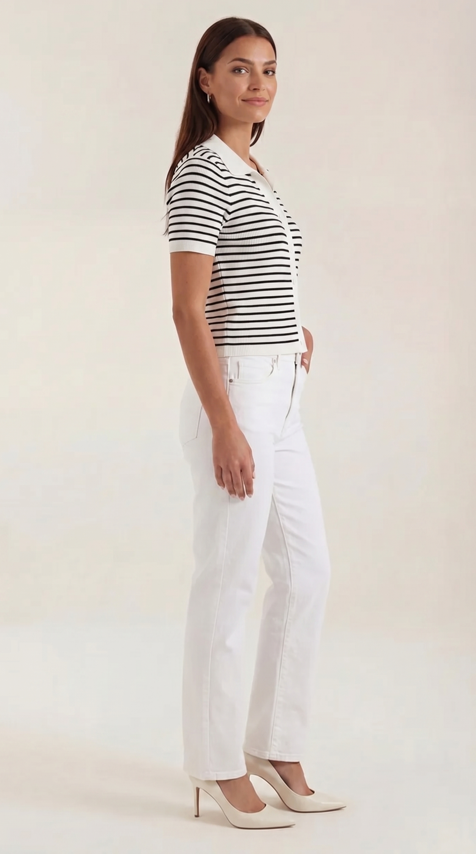 Edith Gestreiftes Polo-Top
