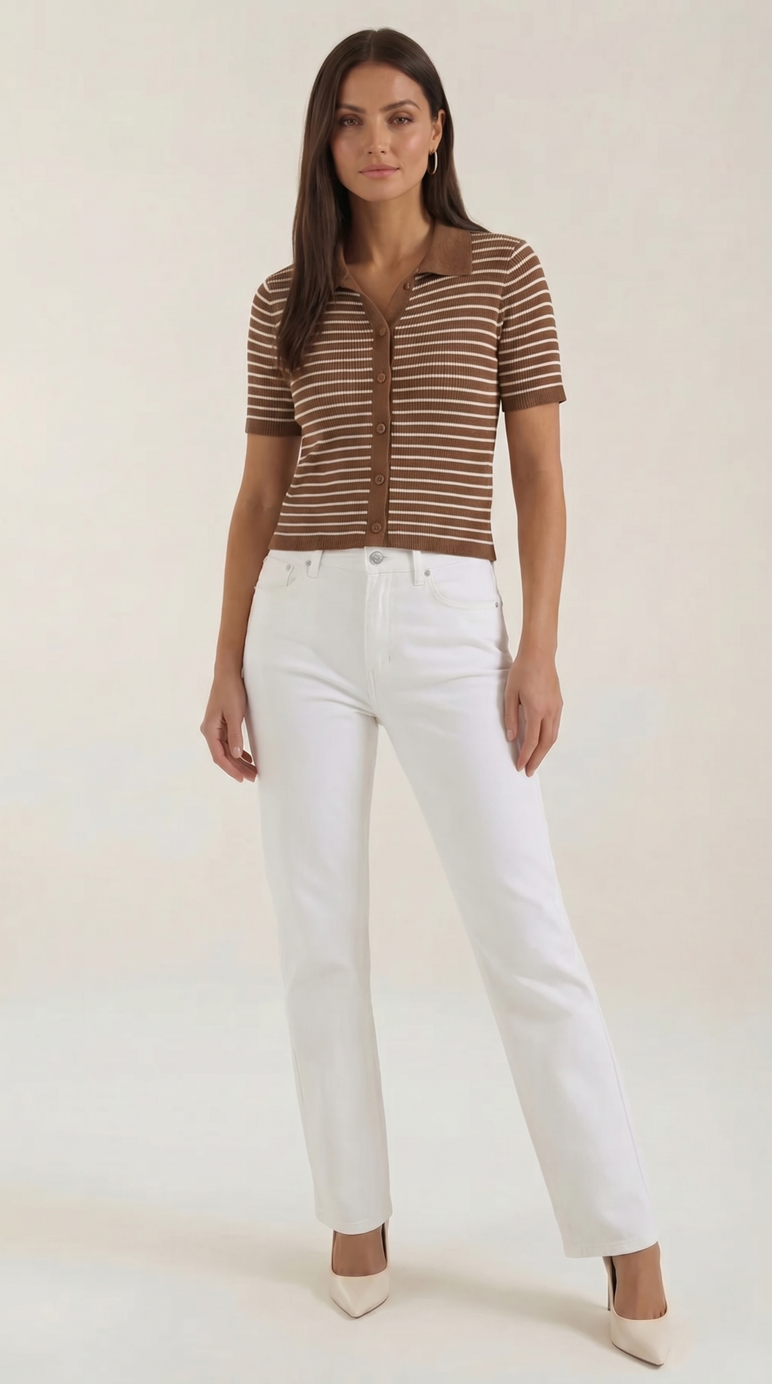 Edith Gestreiftes Polo-Top
