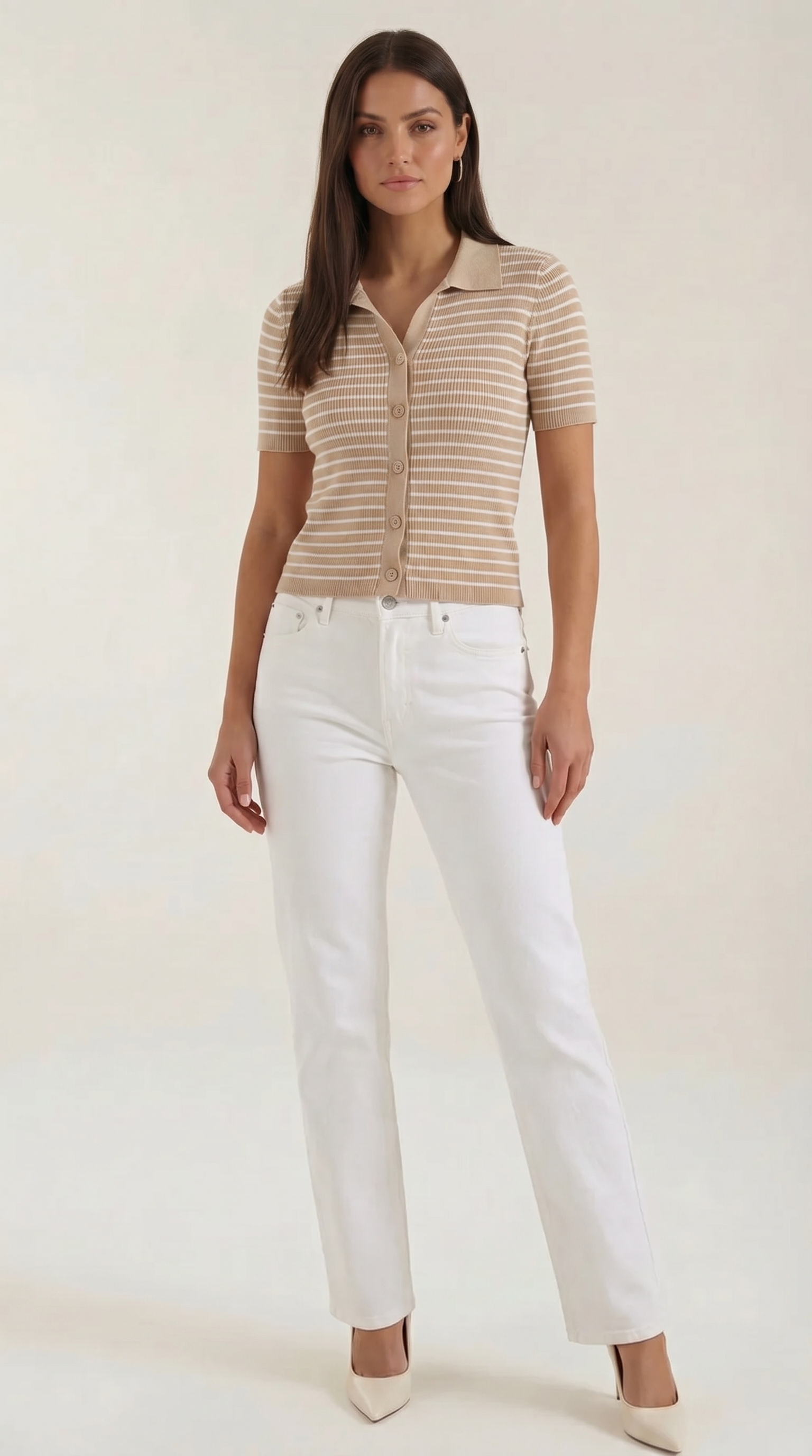 Edith Gestreiftes Polo-Top