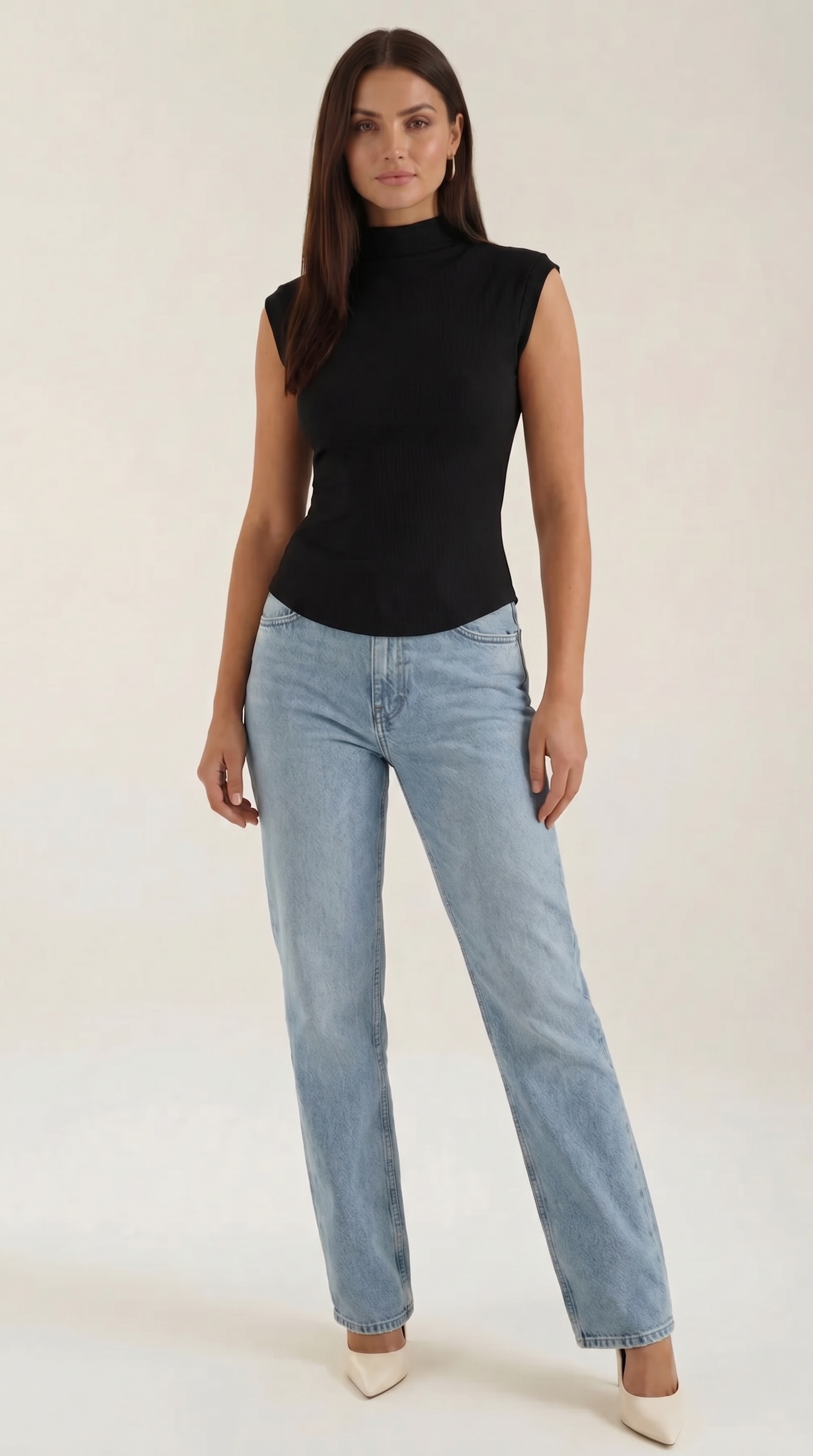 Cassandra Rollkragen-Top im Rippstrick-Look