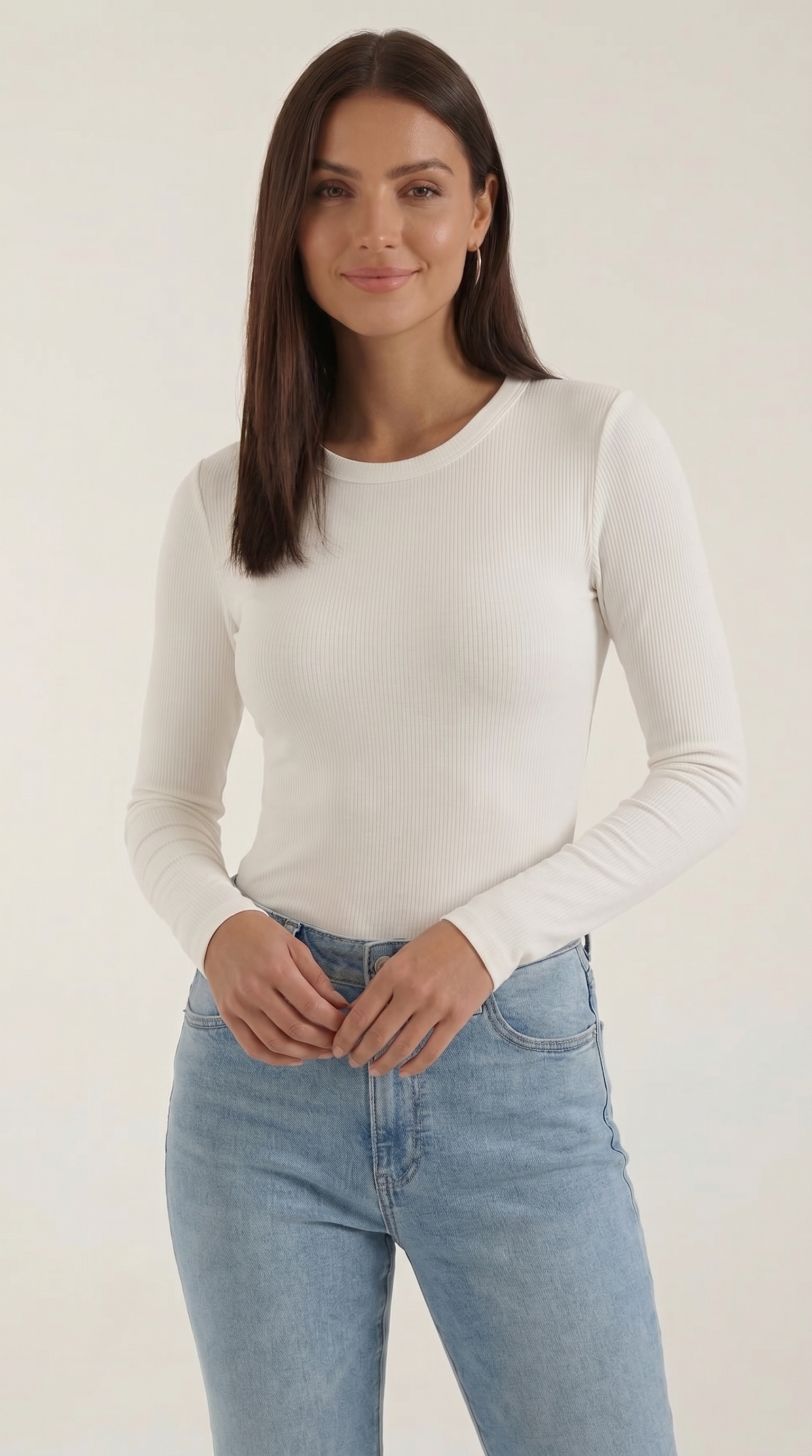 Freya Langarmshirt mit gerippter Struktur