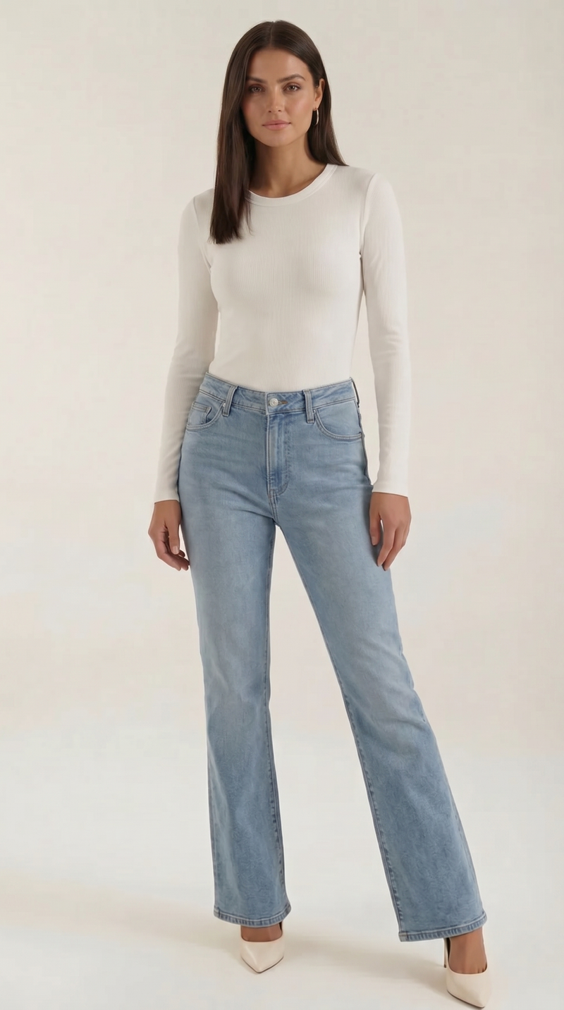 Freya Langarmshirt mit gerippter Struktur