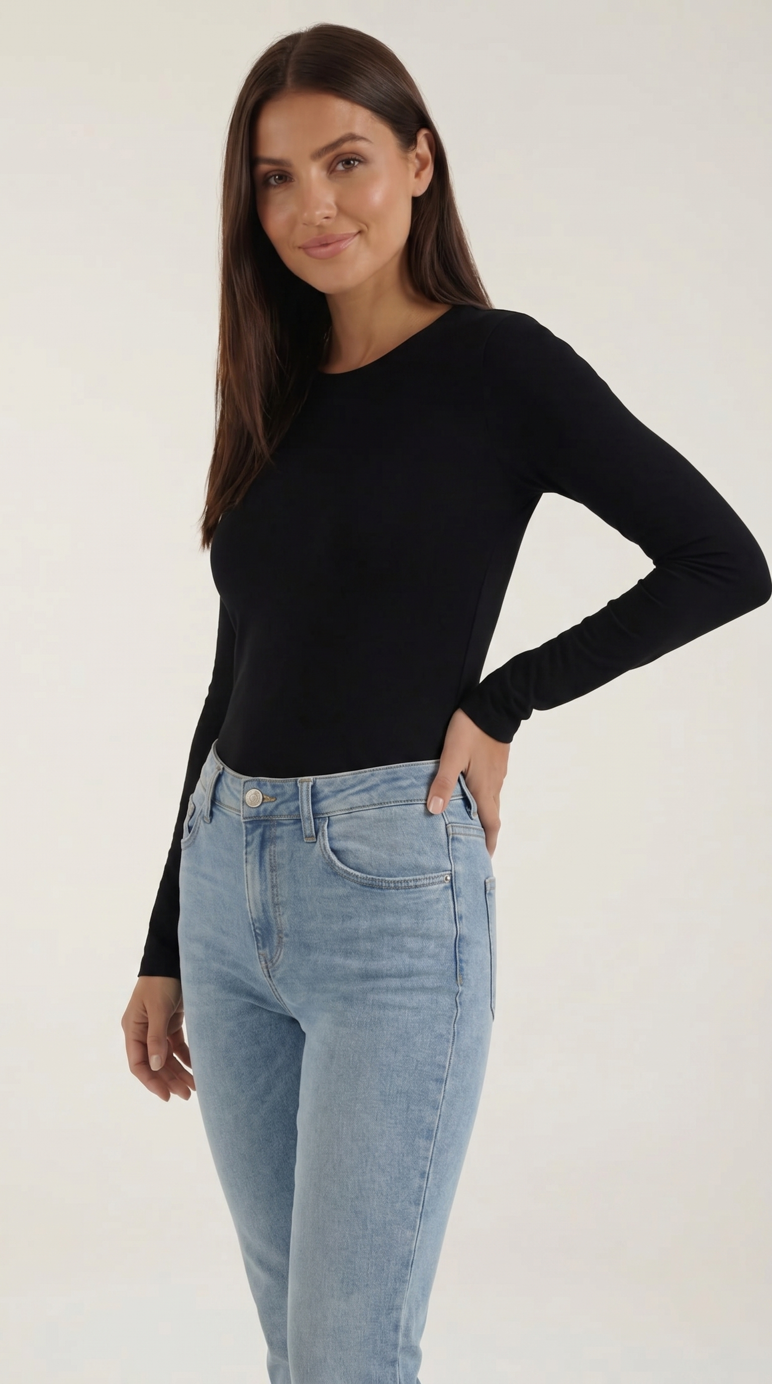 Freya Langarmshirt mit gerippter Struktur