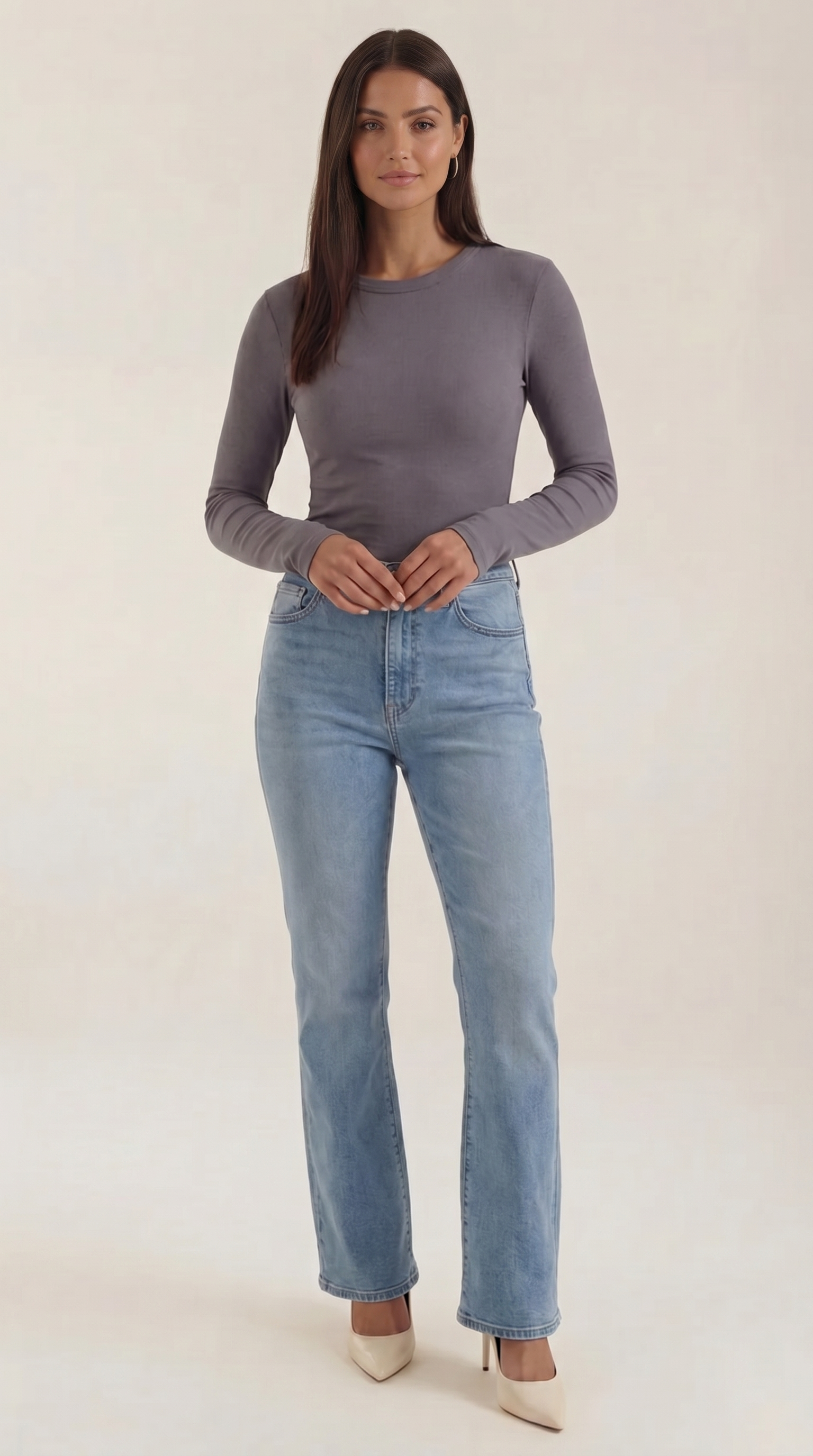 Freya Langarmshirt mit gerippter Struktur