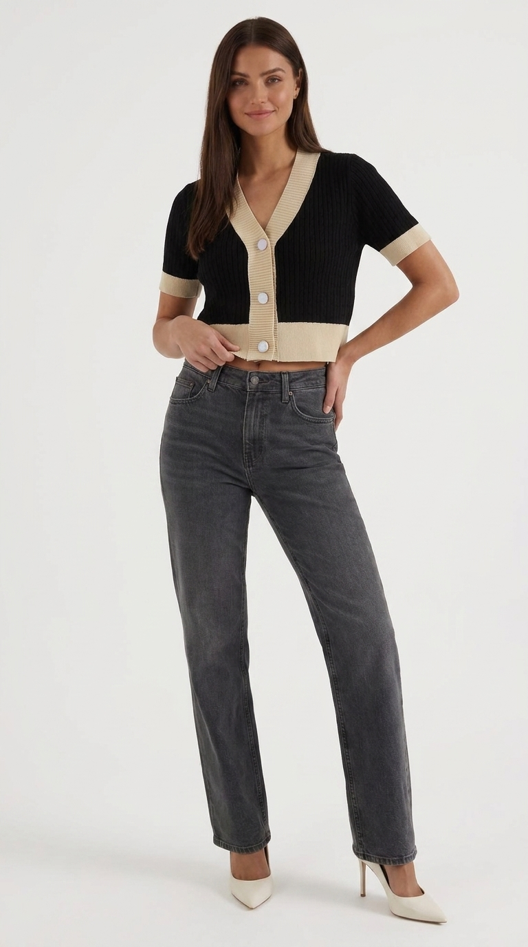 Nerina kurze taillierte Strickjacke