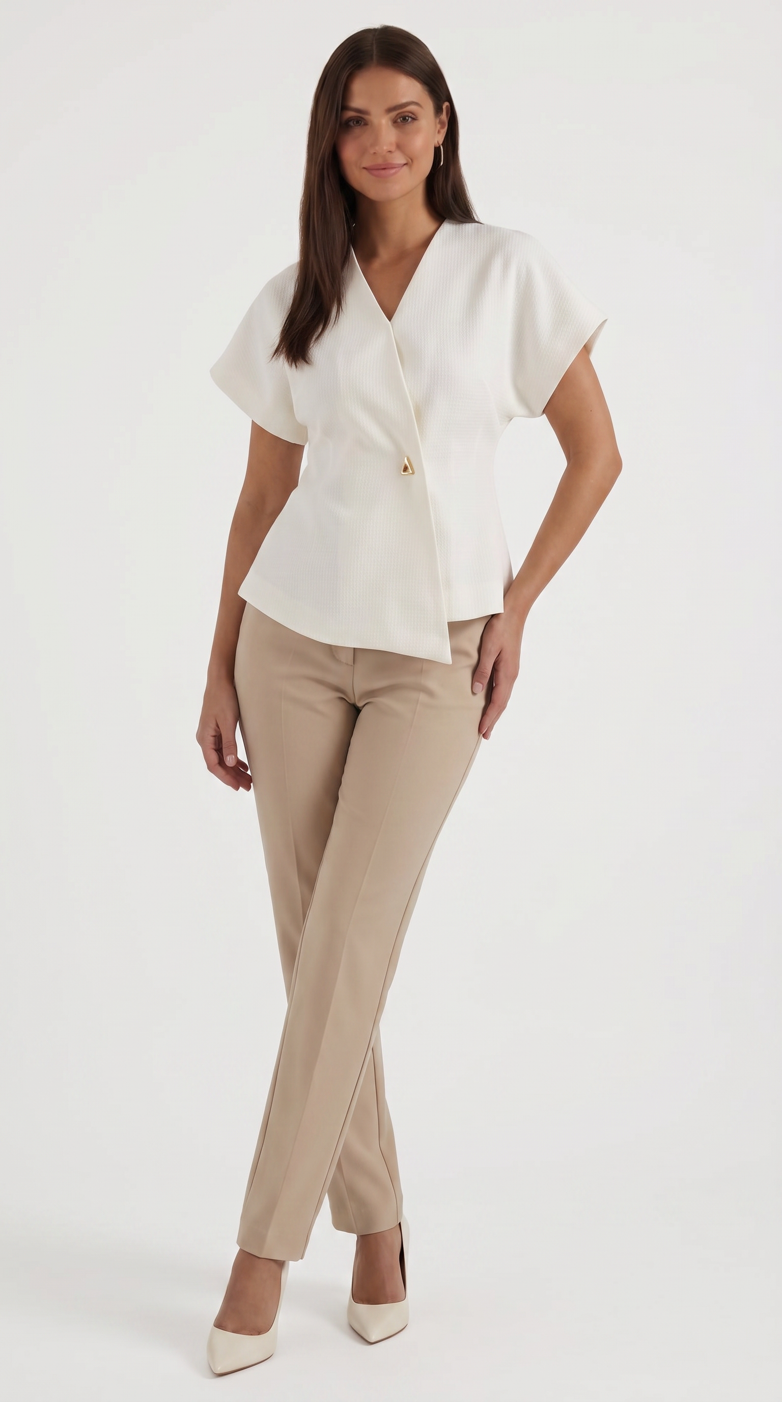 Amy Blazer Top mit asymmetrischer Wickeloptik