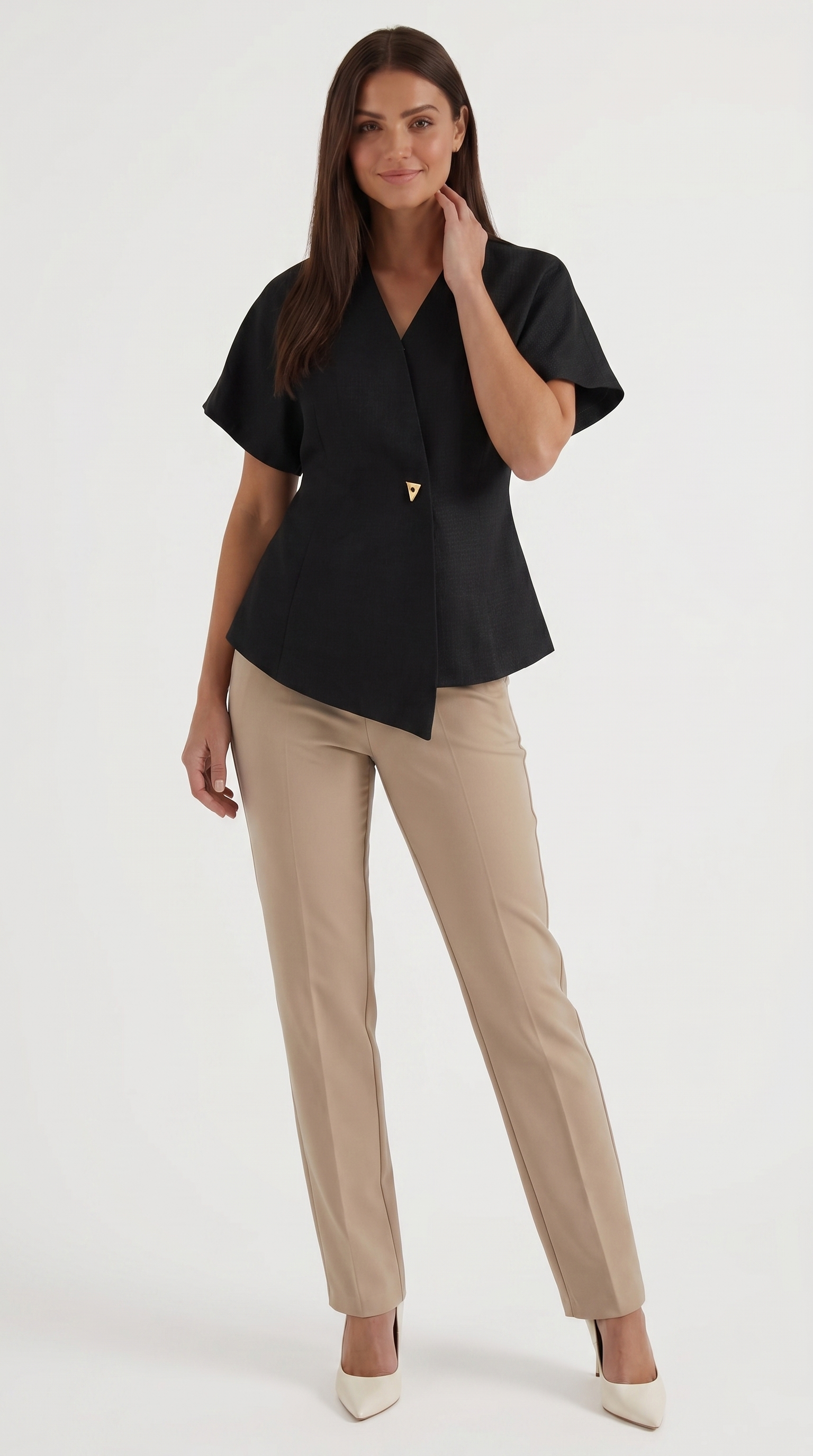 Amy Blazer Top mit asymmetrischer Wickeloptik