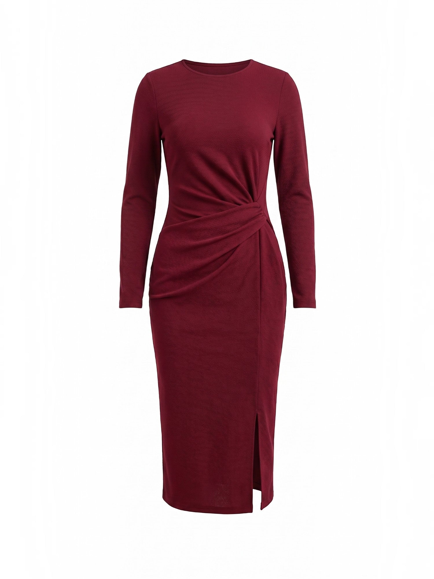 Danna Midikleid mit Wickeloptik und Seitenschlitz