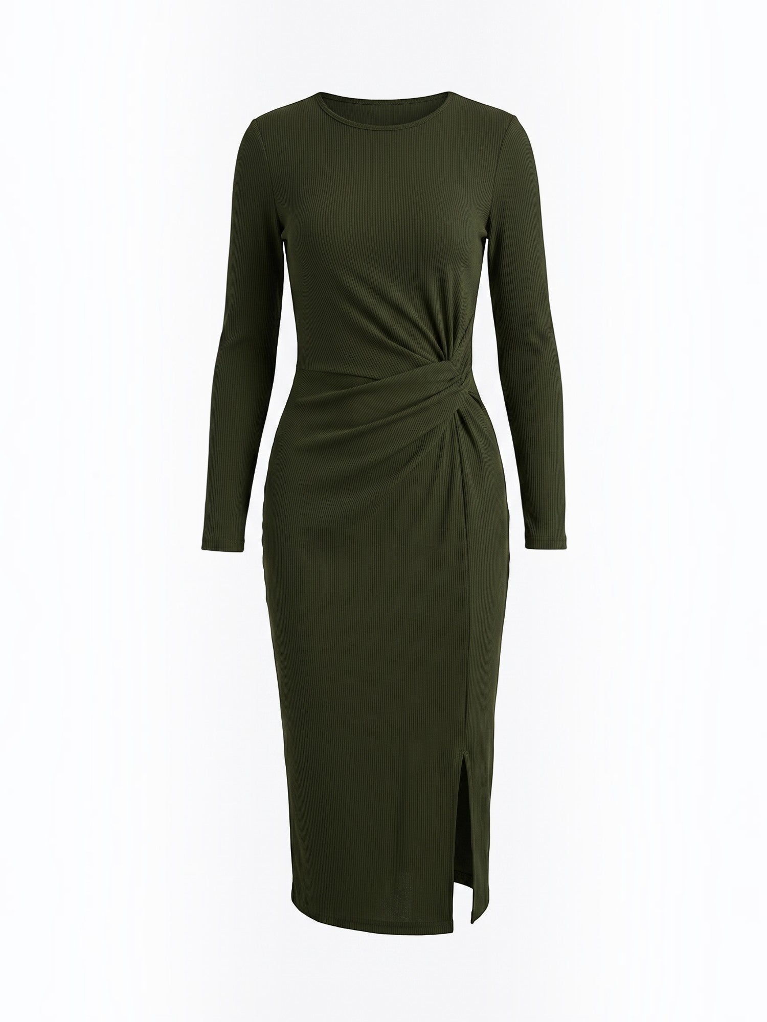 Danna Midikleid mit Wickeloptik und Seitenschlitz