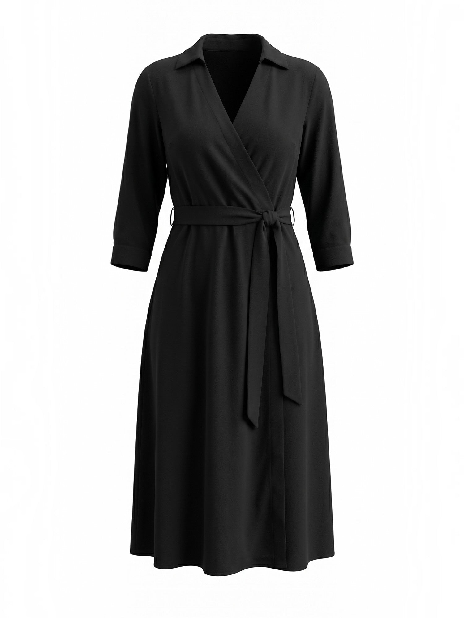 Amelia Midi-Wickelkleid mit Bindegürtel