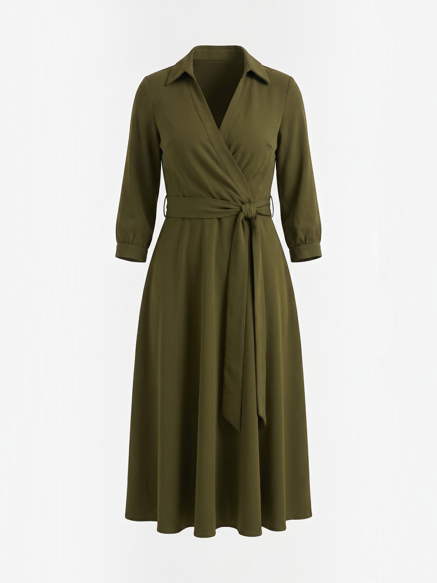 Amelia Midi-Wickelkleid mit Bindegürtel