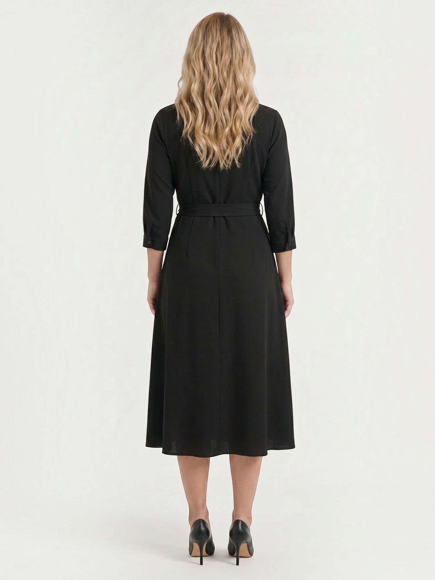 Amelia Midi-Wickelkleid mit Bindegürtel