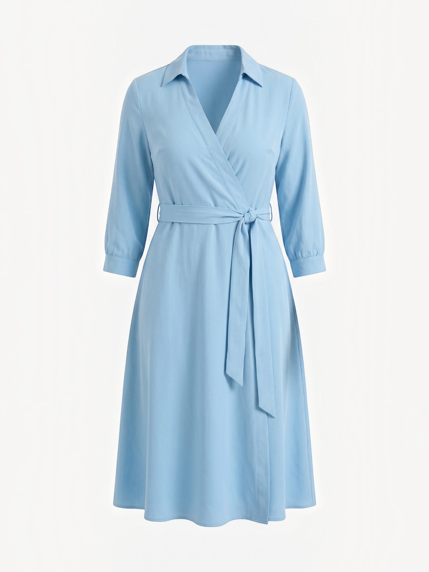 Amelia Midi-Wickelkleid mit Bindegürtel