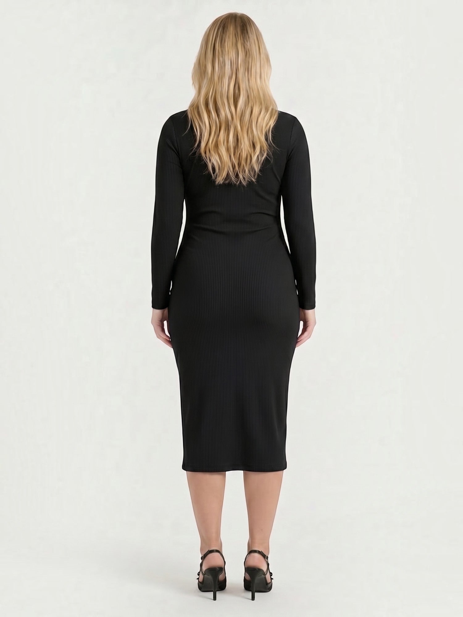 Danna Midikleid mit Wickeloptik und Seitenschlitz