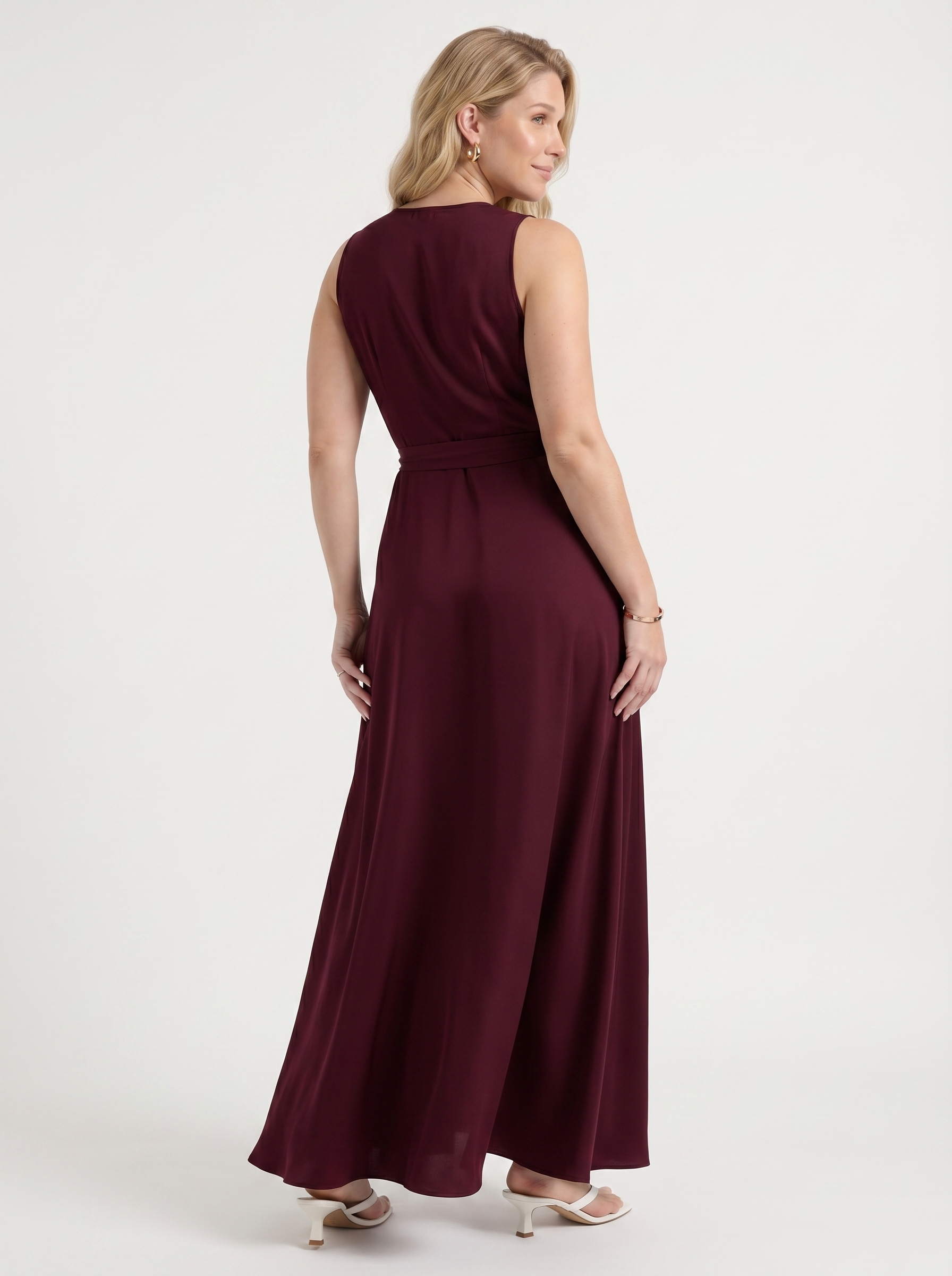 Reena Maxikleid mit Wickeloptik und Bindegürtel